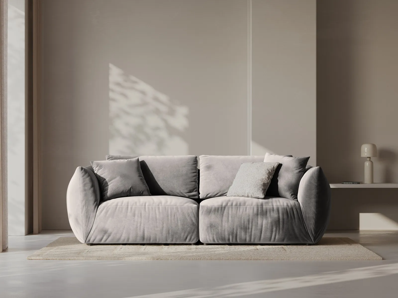 Chris 3-Sitzer Sofa in Leinenoptik aus Samt oder Strukturstoff, 220x100 cm - Image 32