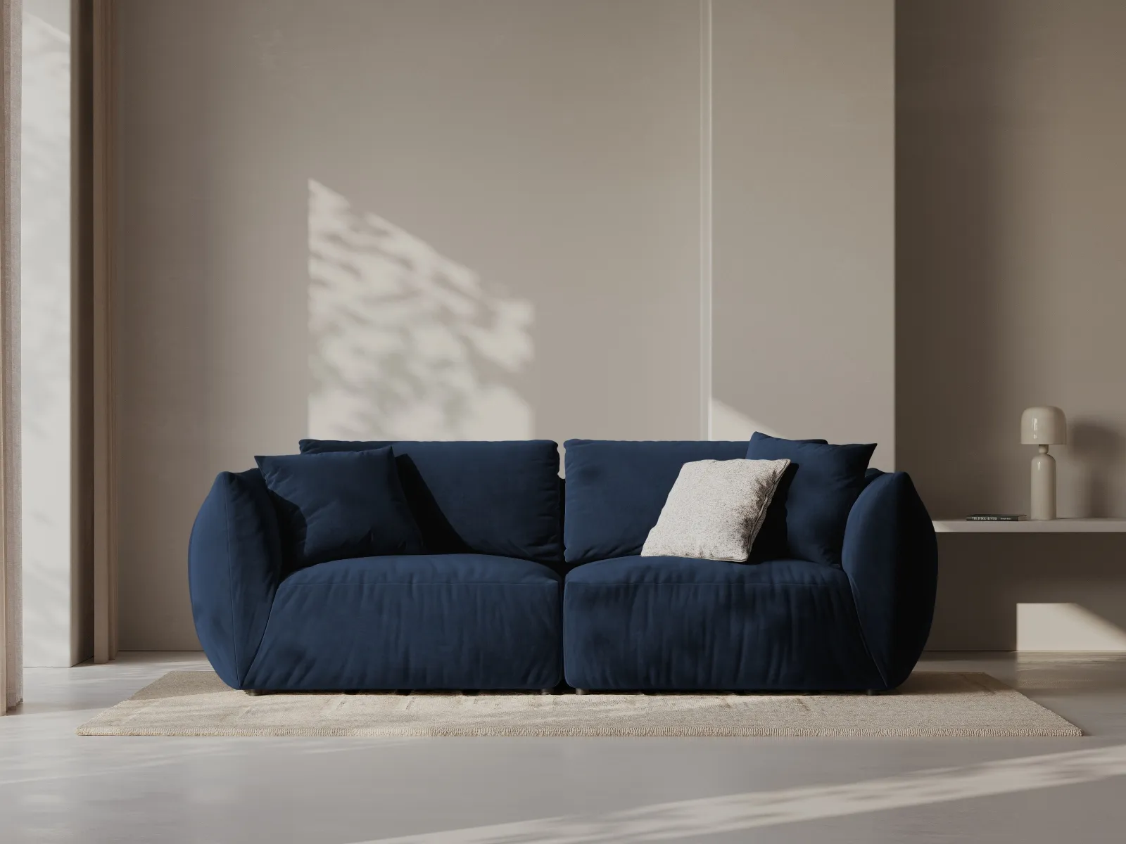 Chris 3-Sitzer Sofa in Leinenoptik aus Samt oder Strukturstoff, 220x100 cm - Image 42