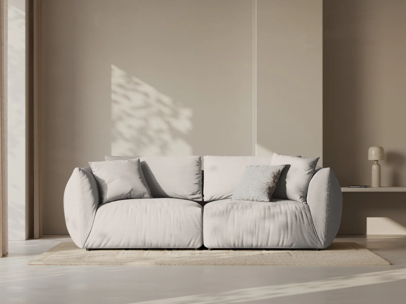 Chris 3-Sitzer Sofa in Leinenoptik aus Samt oder Strukturstoff, 220x100 cm - Image 47