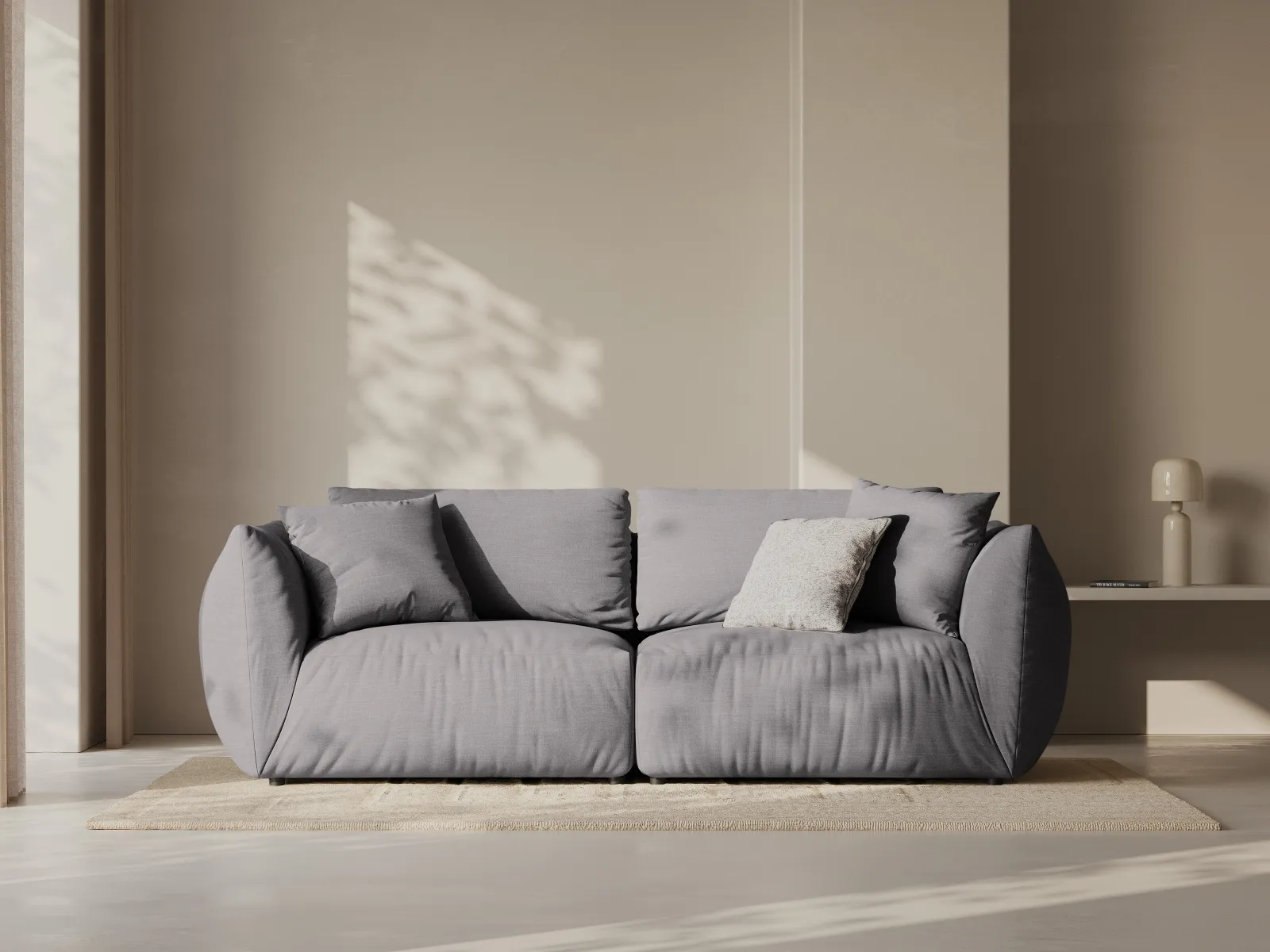 Chris 3-Sitzer Sofa in Leinenoptik aus Samt oder Strukturstoff, 220x100 cm - Image 52