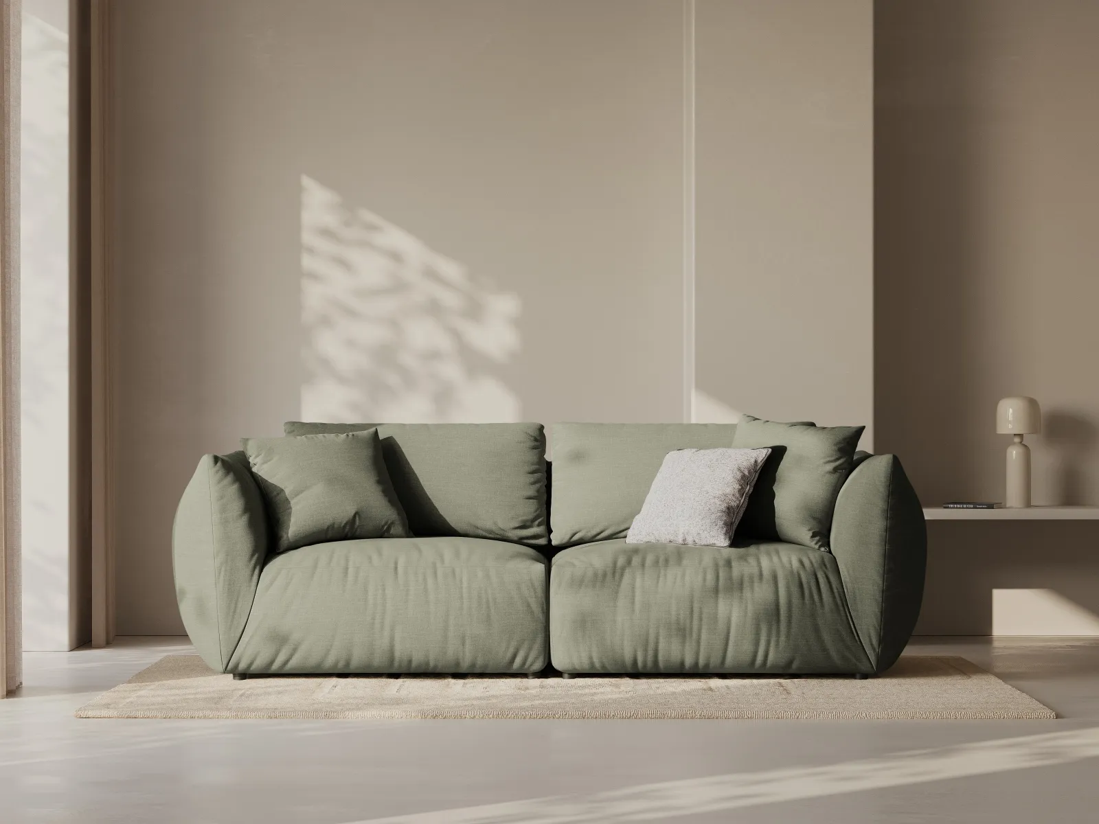 Chris 3-Sitzer Sofa in Leinenoptik aus Samt oder Strukturstoff, 220x100 cm - Image 62