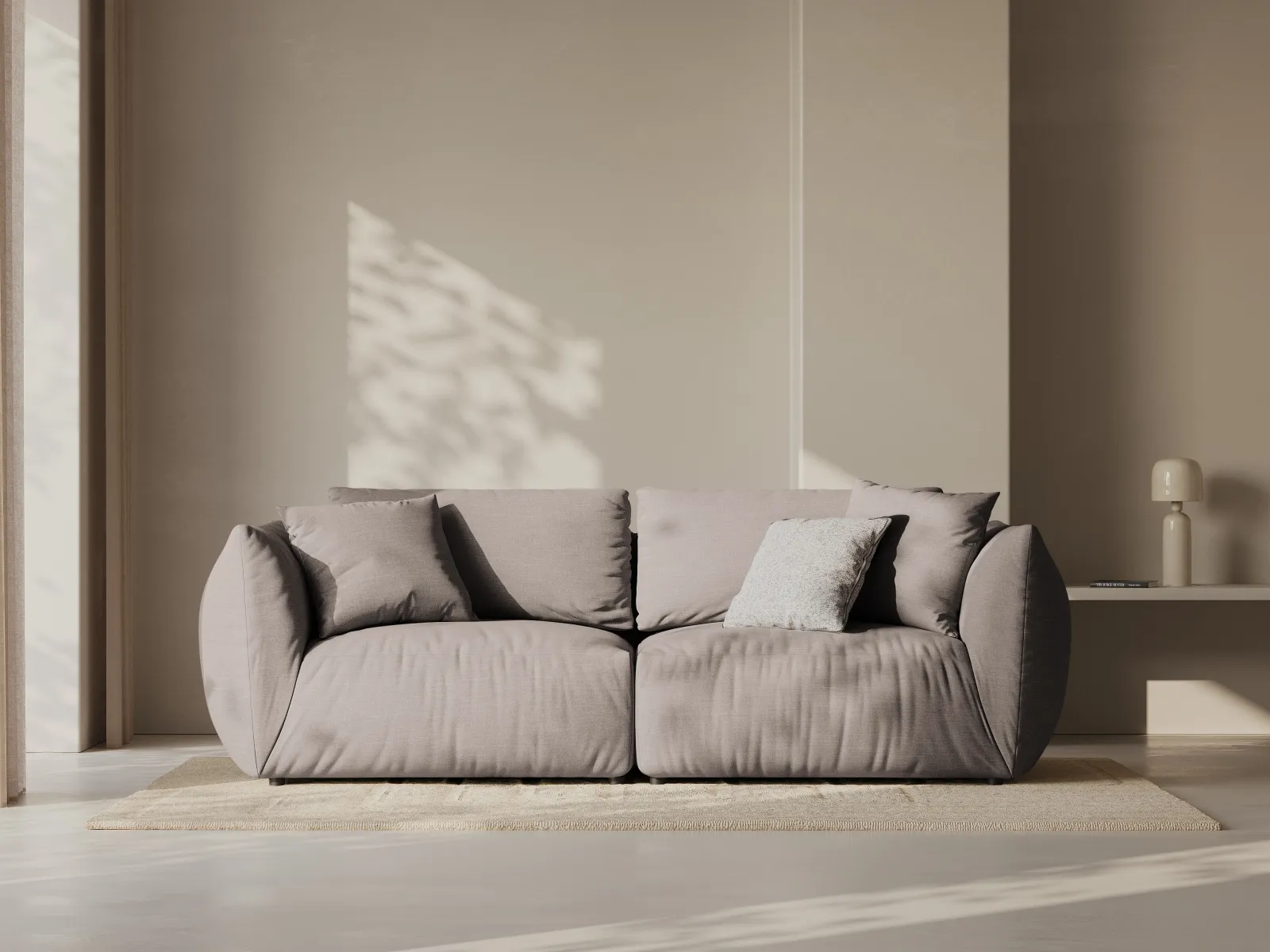 Chris 3-Sitzer Sofa in Leinenoptik aus Samt oder Strukturstoff, 220x100 cm - Image 67