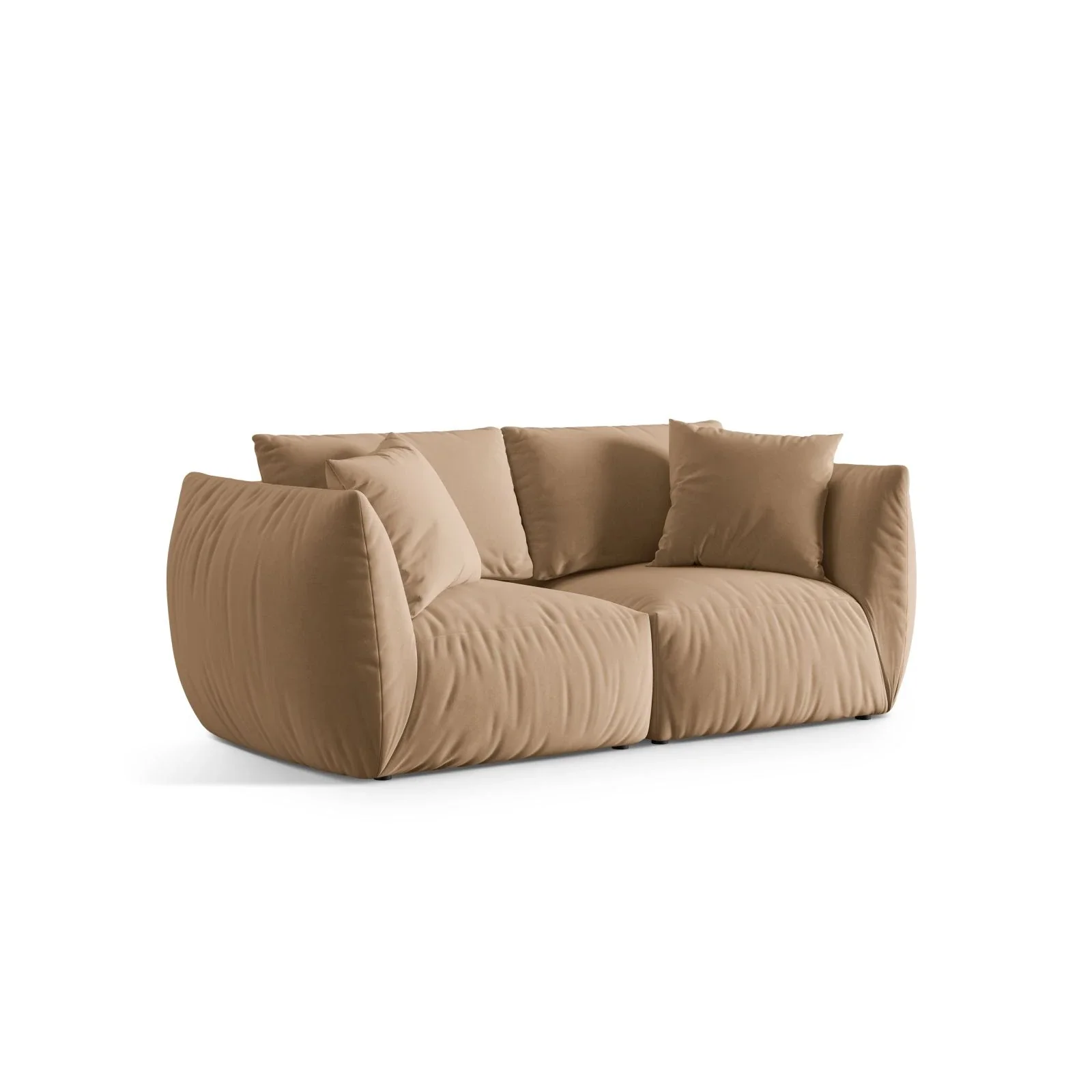 Chris 3-Sitzer Sofa in Leinenoptik aus Samt oder Strukturstoff, 220x100 cm - Image 8