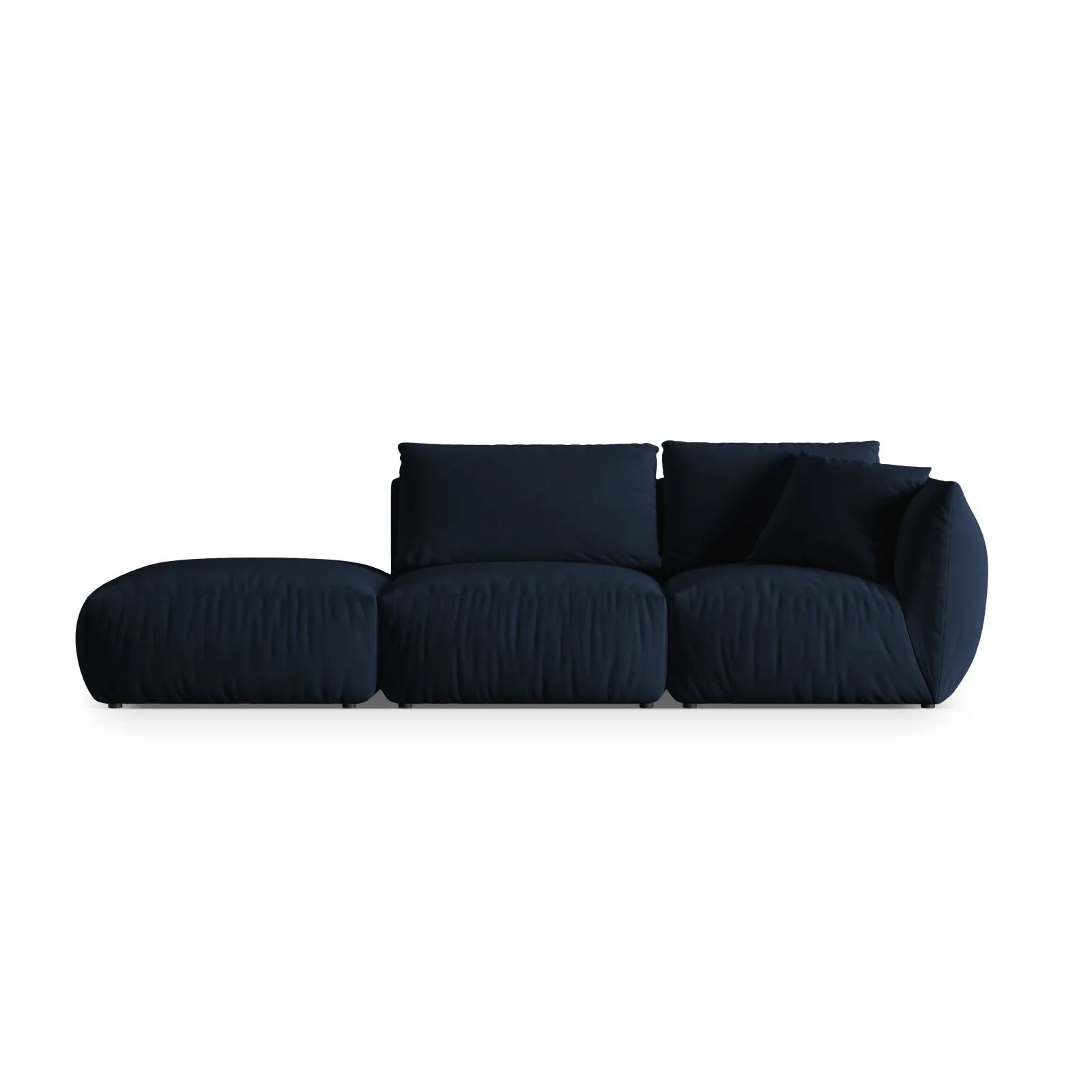 Chris 3-Sitzer Sofa, Links, mit Poufmodul, in Leinenoptik aus Samt oder Strukturstoff, 315x100 cm - Image 41