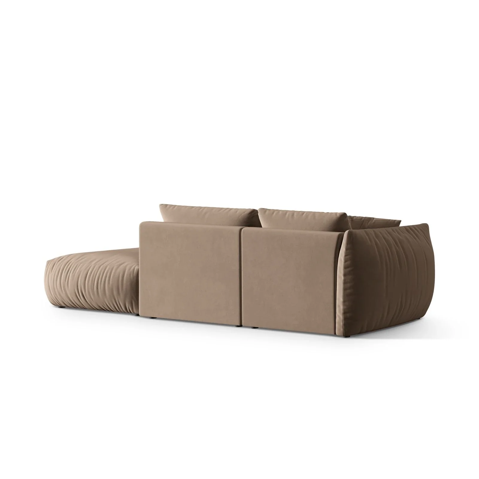 Chris 3-Sitzer Sofa, Rechts, mit Poufmodul, in Leinenoptik aus Samt oder Strukturstoff, 315x100 cm - Image 14
