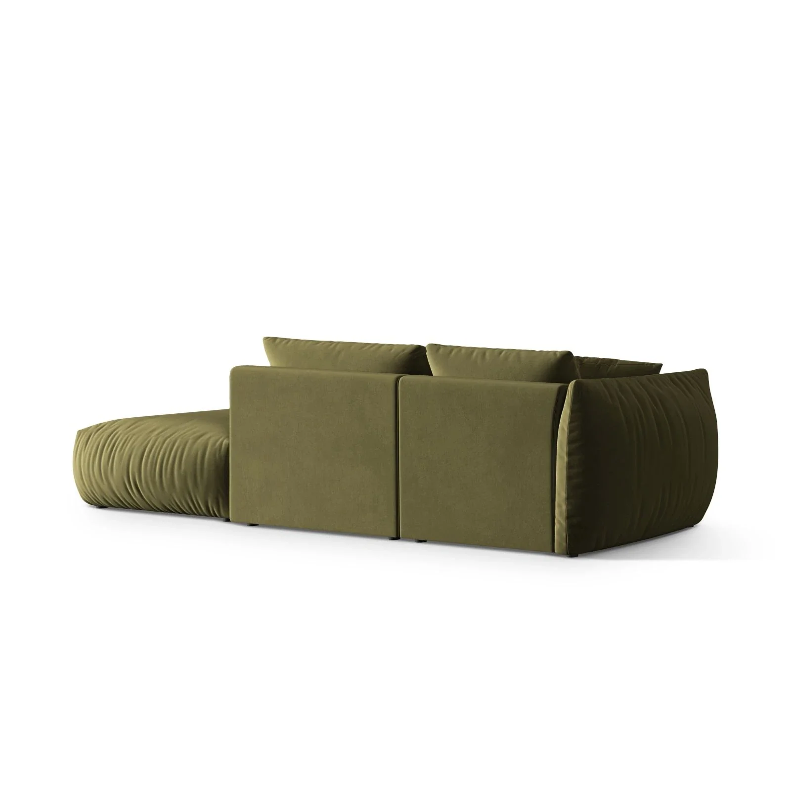 Chris 3-Sitzer Sofa, Rechts, mit Poufmodul, in Leinenoptik aus Samt oder Strukturstoff, 315x100 cm - Image 24
