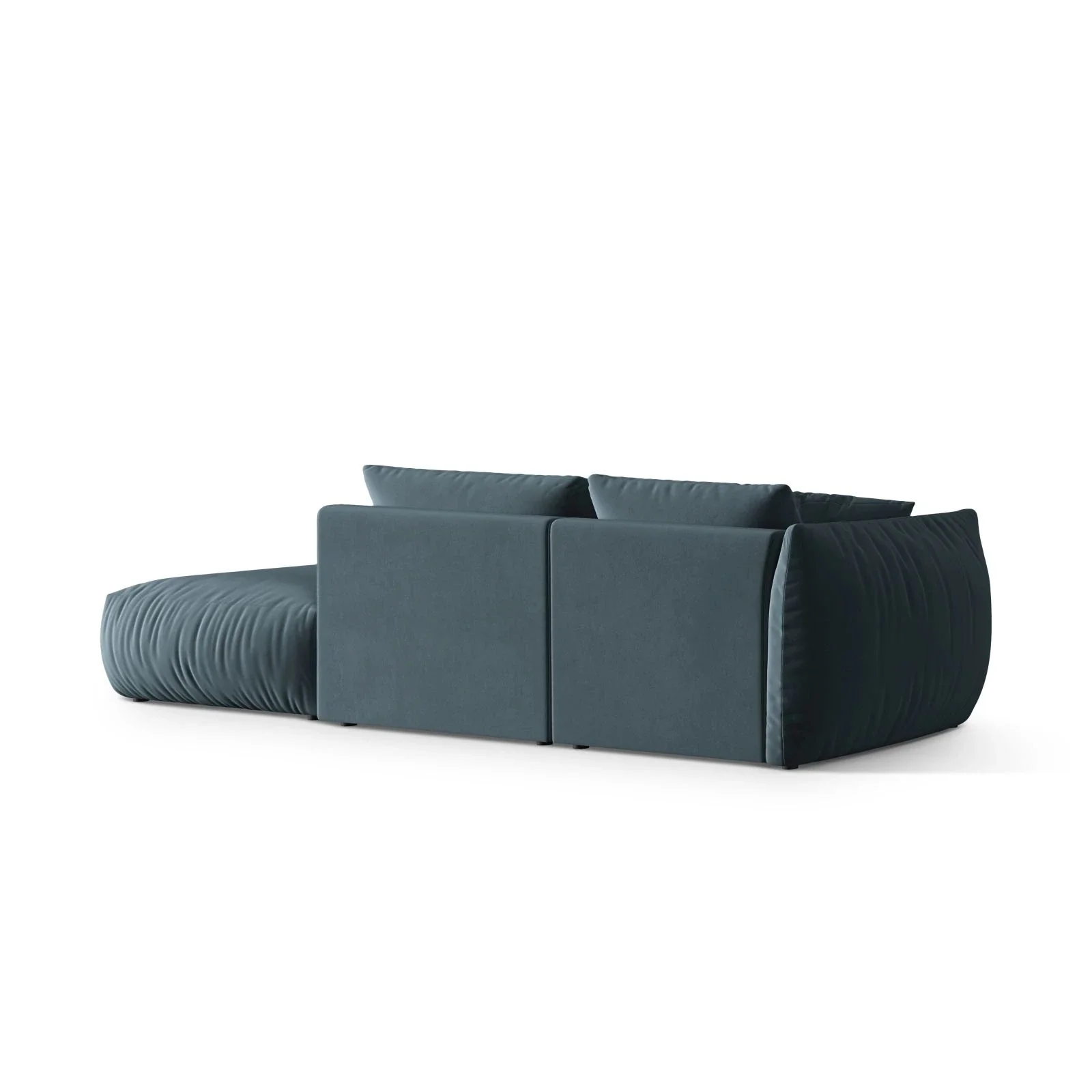 Chris 3-Sitzer Sofa, Rechts, mit Poufmodul, in Leinenoptik aus Samt oder Strukturstoff, 315x100 cm - Image 29