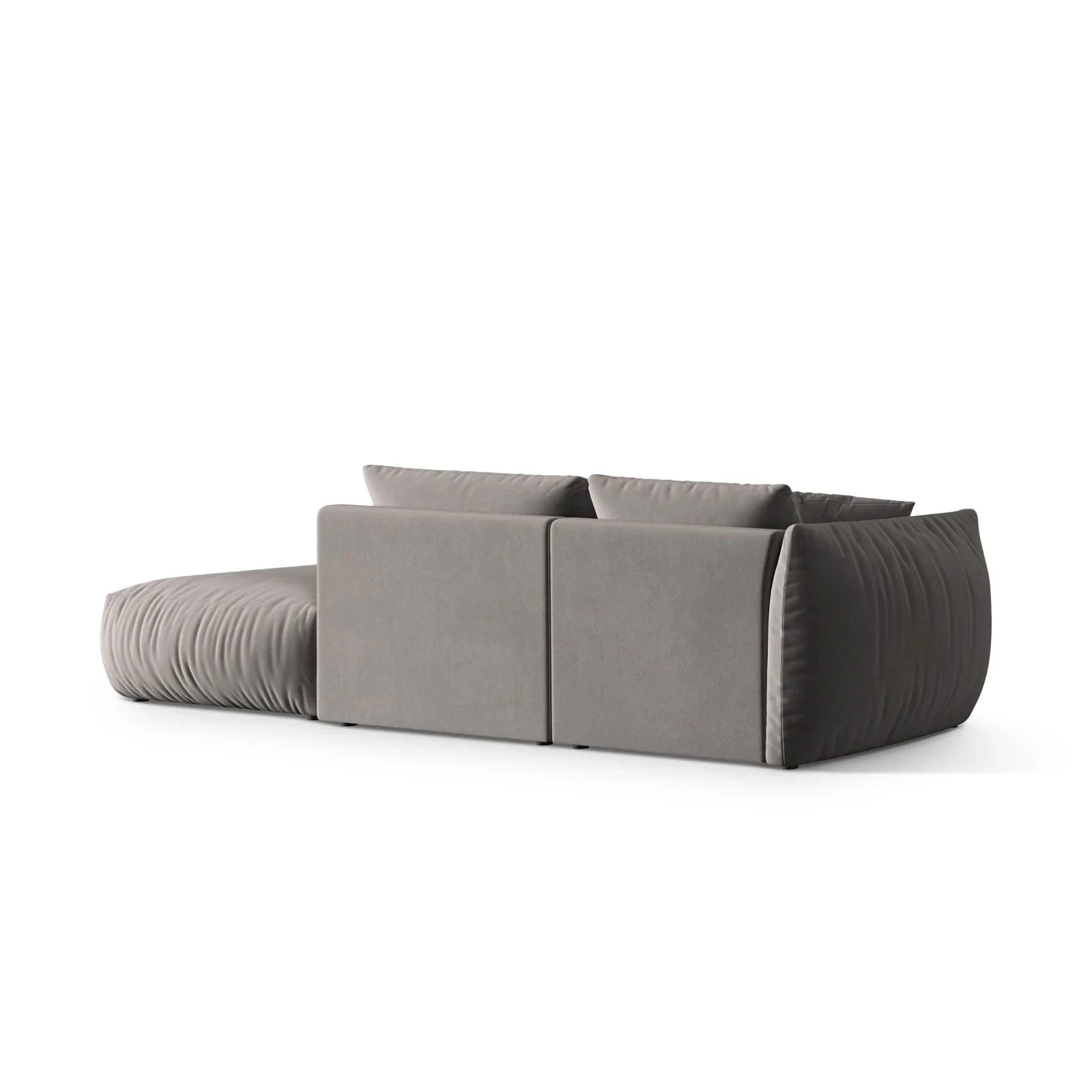 Chris 3-Sitzer Sofa, Rechts, mit Poufmodul, in Leinenoptik aus Samt oder Strukturstoff, 315x100 cm - Image 34