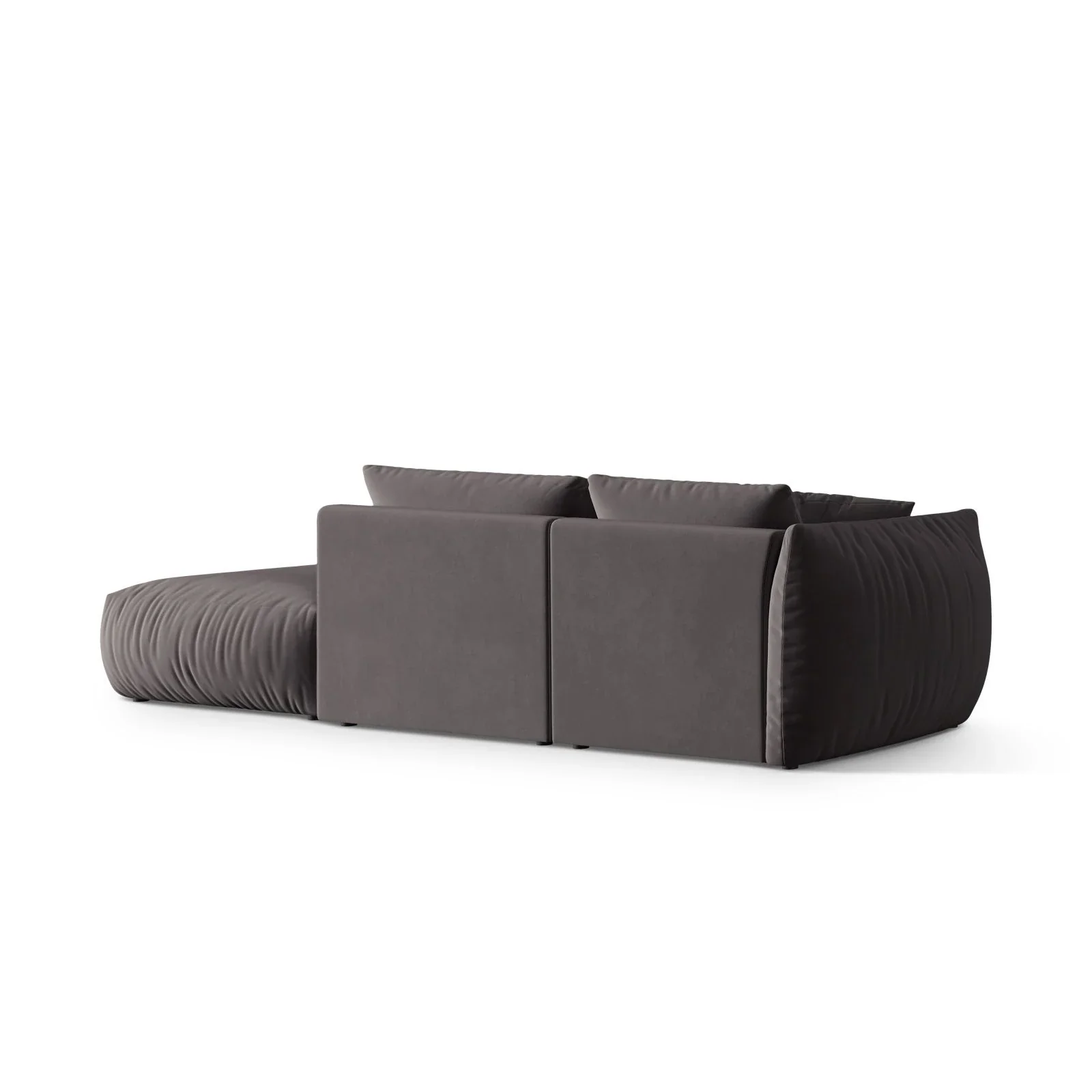 Chris 3-Sitzer Sofa, Rechts, mit Poufmodul, in Leinenoptik aus Samt oder Strukturstoff, 315x100 cm - Image 39