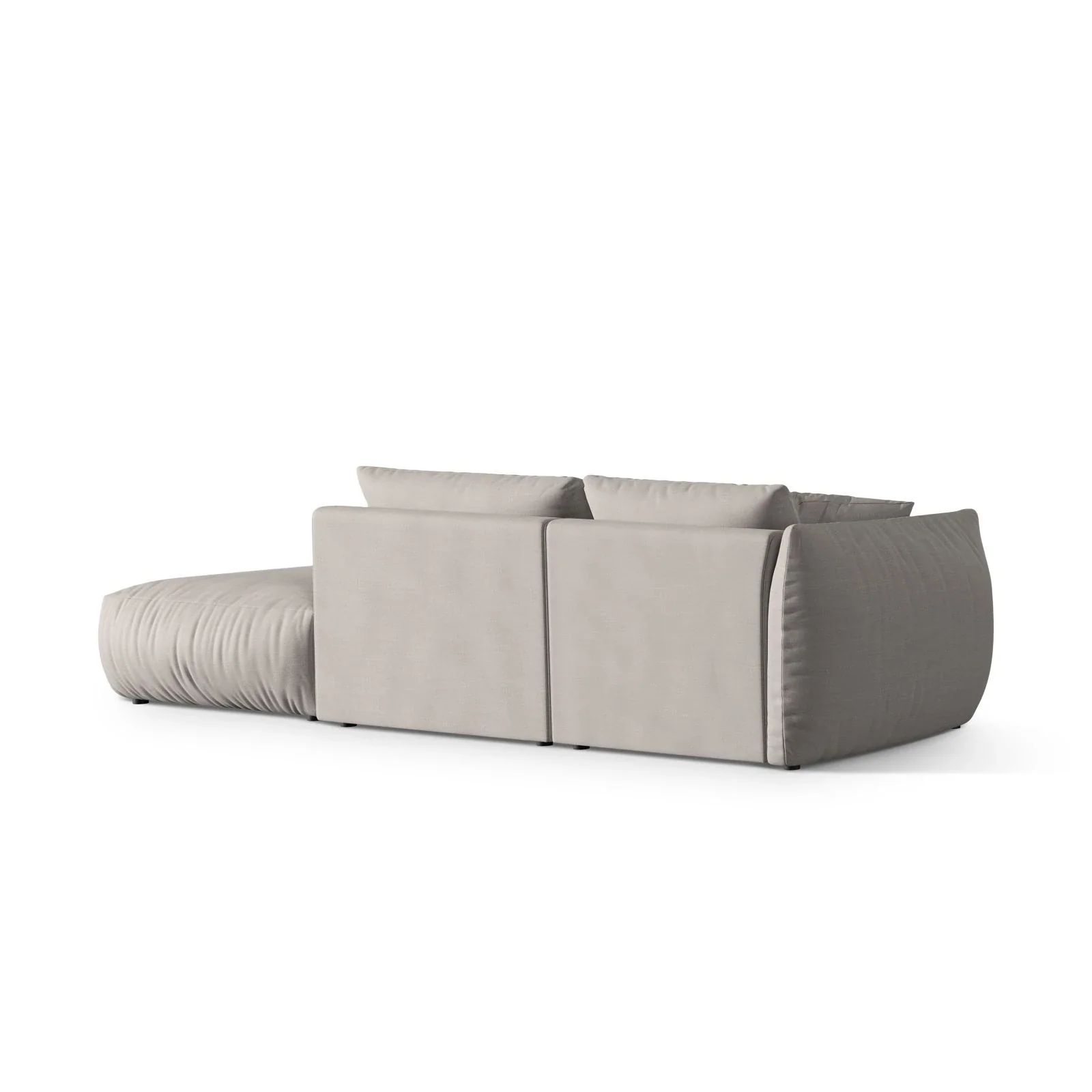 Chris 3-Sitzer Sofa, Rechts, mit Poufmodul, in Leinenoptik aus Samt oder Strukturstoff, 315x100 cm - Image 49