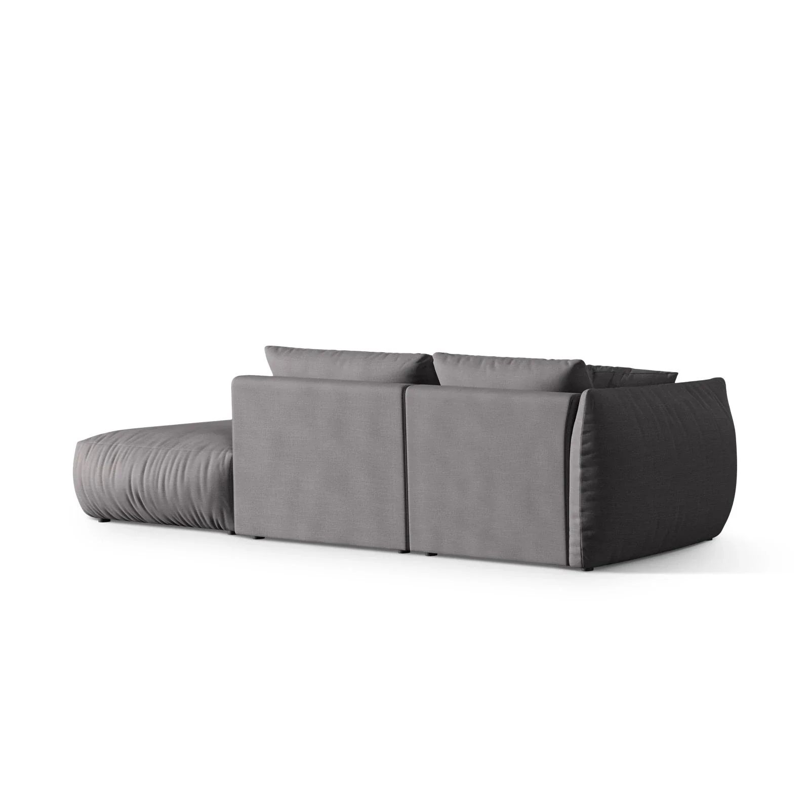 Chris 3-Sitzer Sofa, Rechts, mit Poufmodul, in Leinenoptik aus Samt oder Strukturstoff, 315x100 cm - Image 54