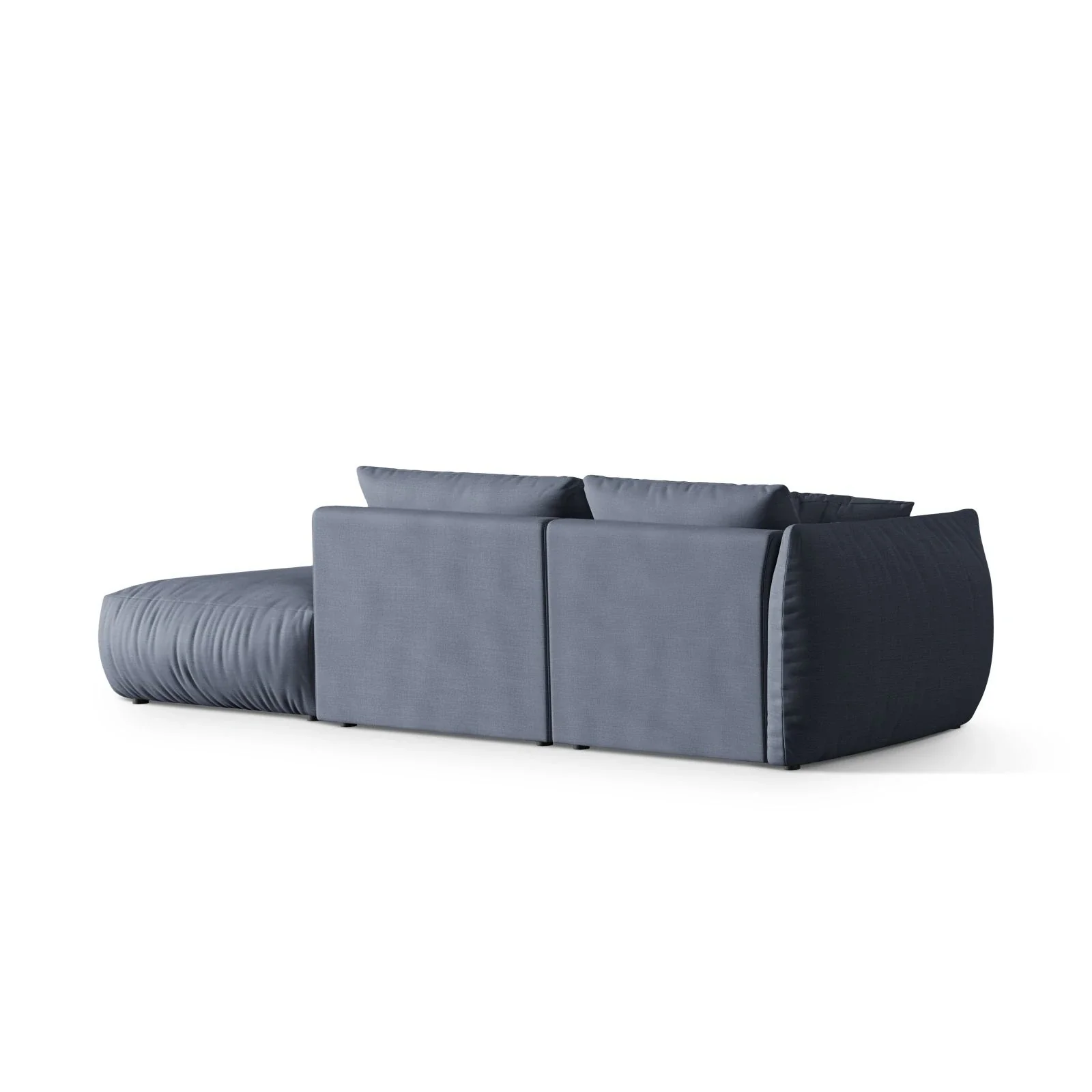 Chris 3-Sitzer Sofa, Rechts, mit Poufmodul, in Leinenoptik aus Samt oder Strukturstoff, 315x100 cm - Image 59