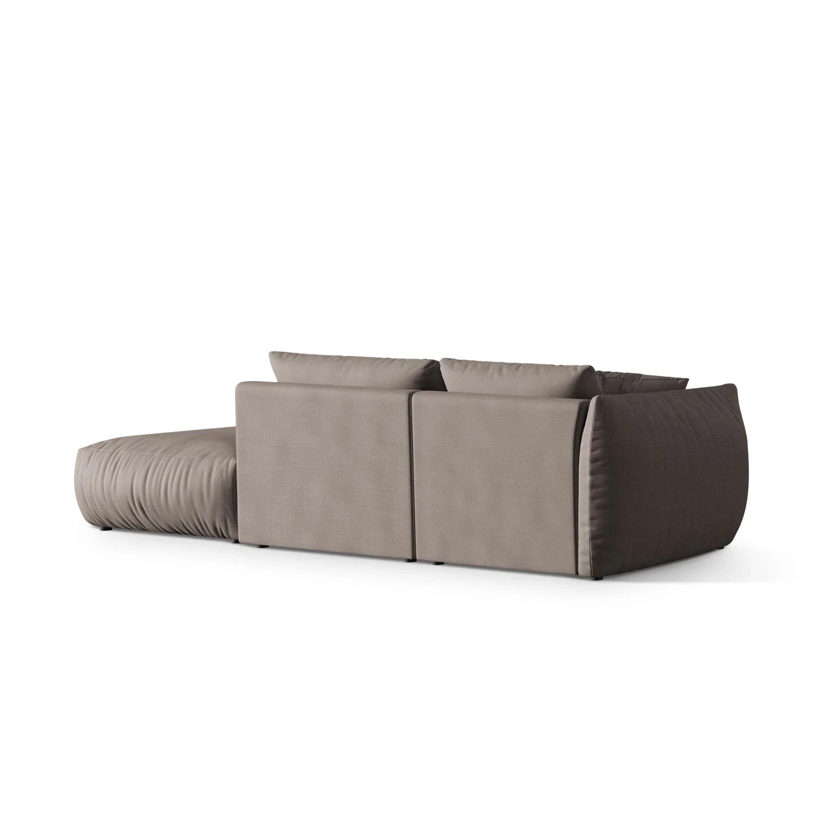 Chris 3-Sitzer Sofa, Rechts, mit Poufmodul, in Leinenoptik aus Samt oder Strukturstoff, 315x100 cm - Image 69