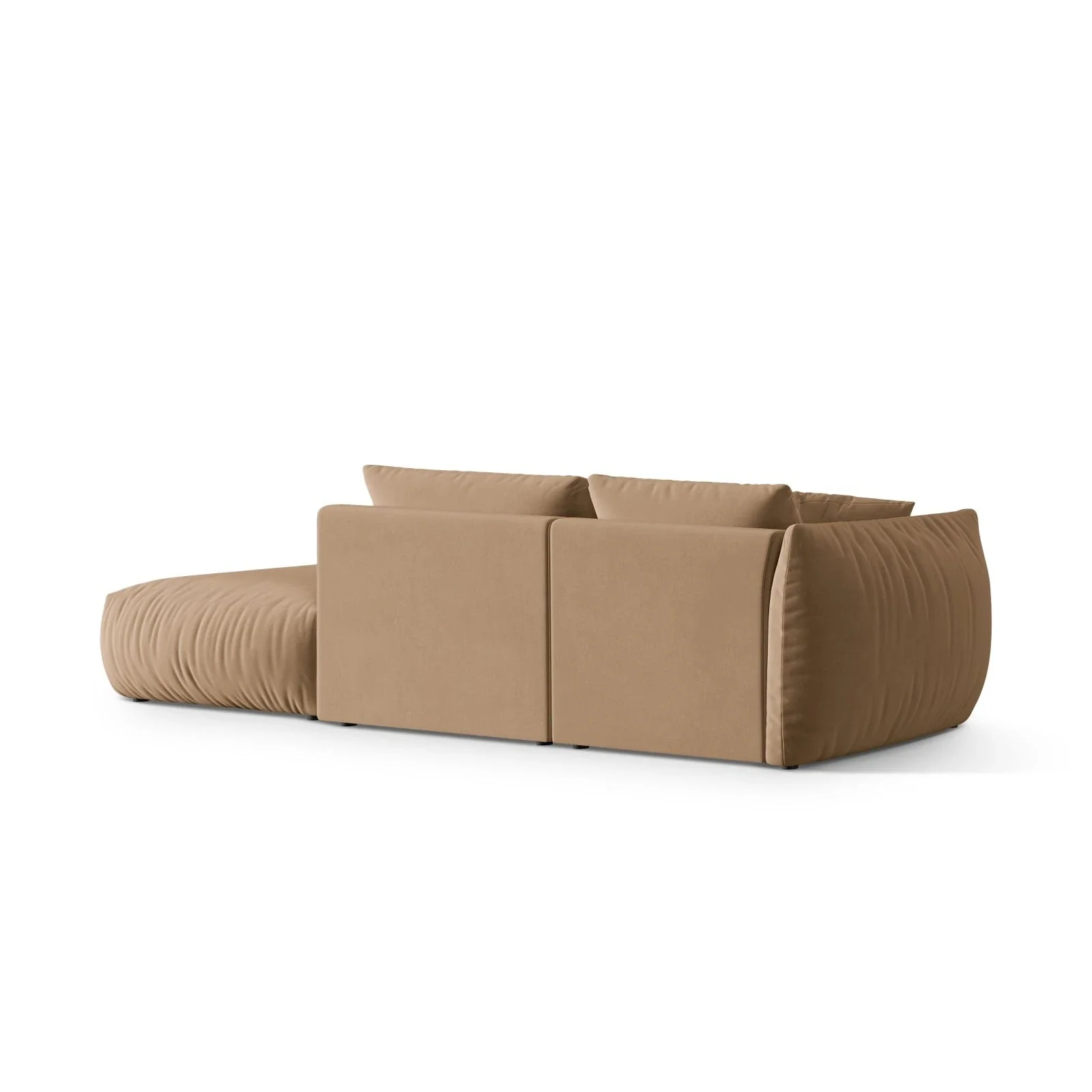 Chris 3-Sitzer Sofa, Rechts, mit Poufmodul, in Leinenoptik aus Samt oder Strukturstoff, 315x100 cm - Image 9