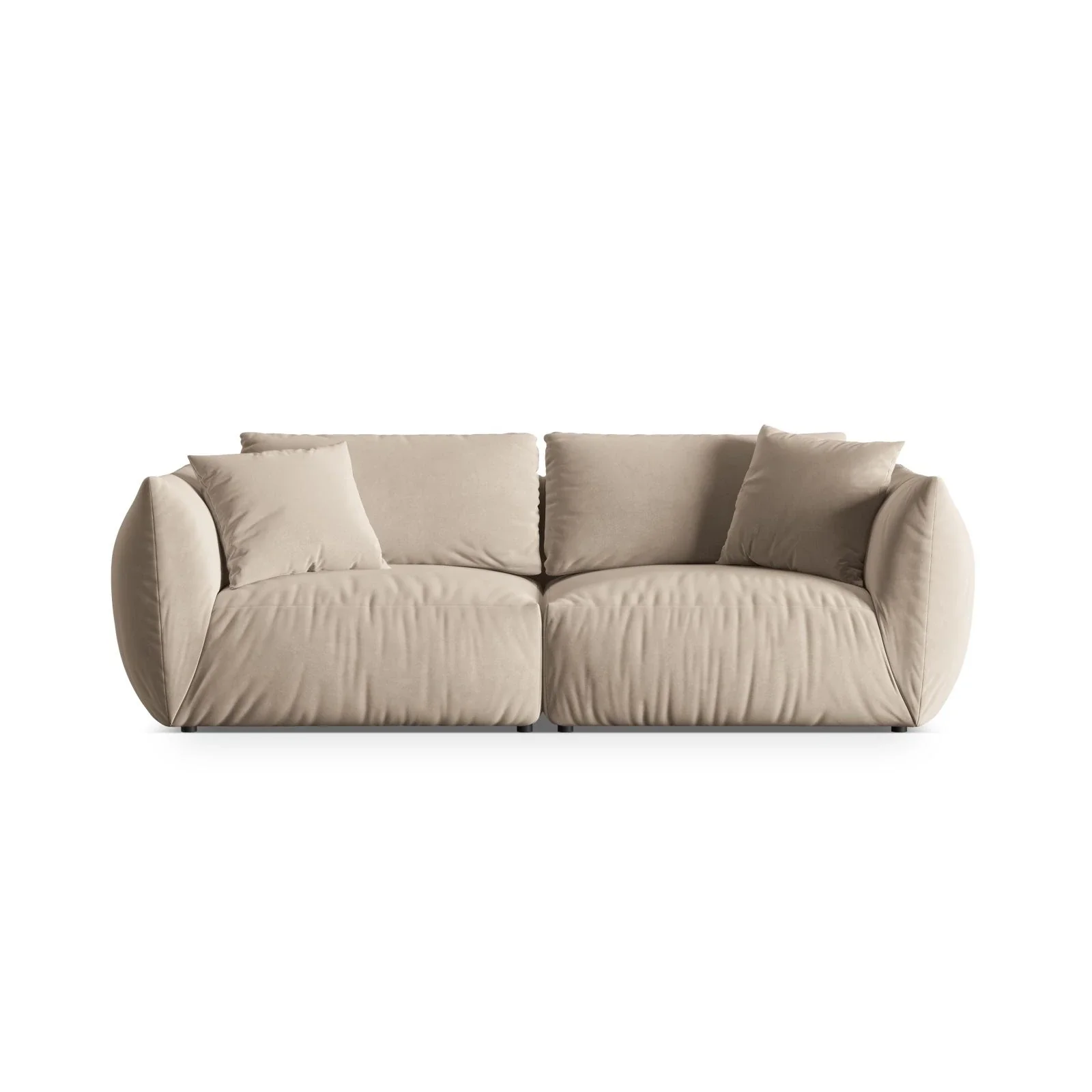 Chris 4-Sitzer Sofa in Leinenoptik aus Samt oder Strukturstoff, 260x100 cm