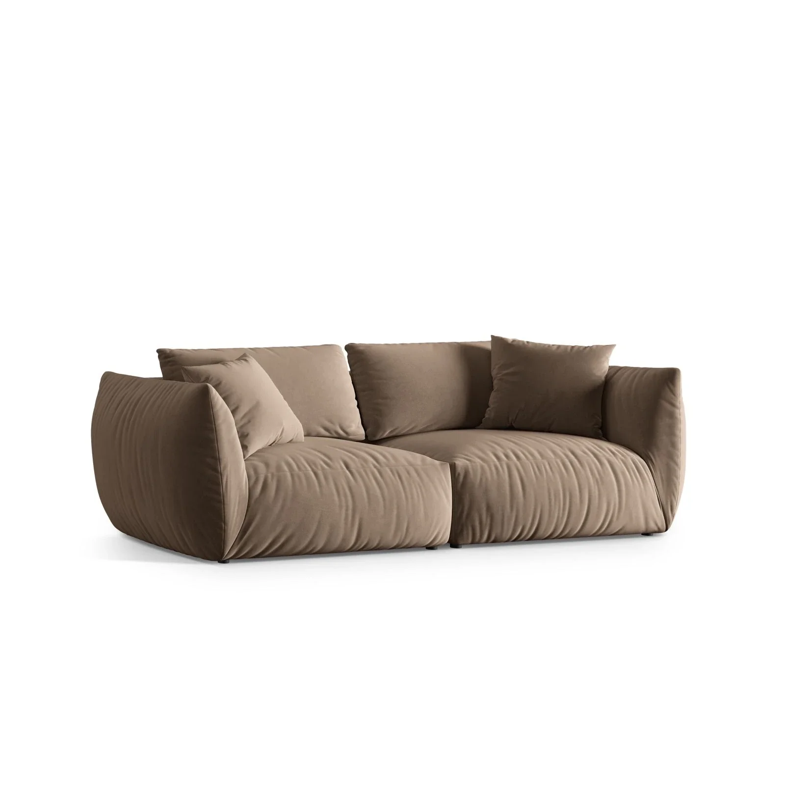 Chris 4-Sitzer Sofa in Leinenoptik aus Samt oder Strukturstoff, 260x100 cm - Image 10