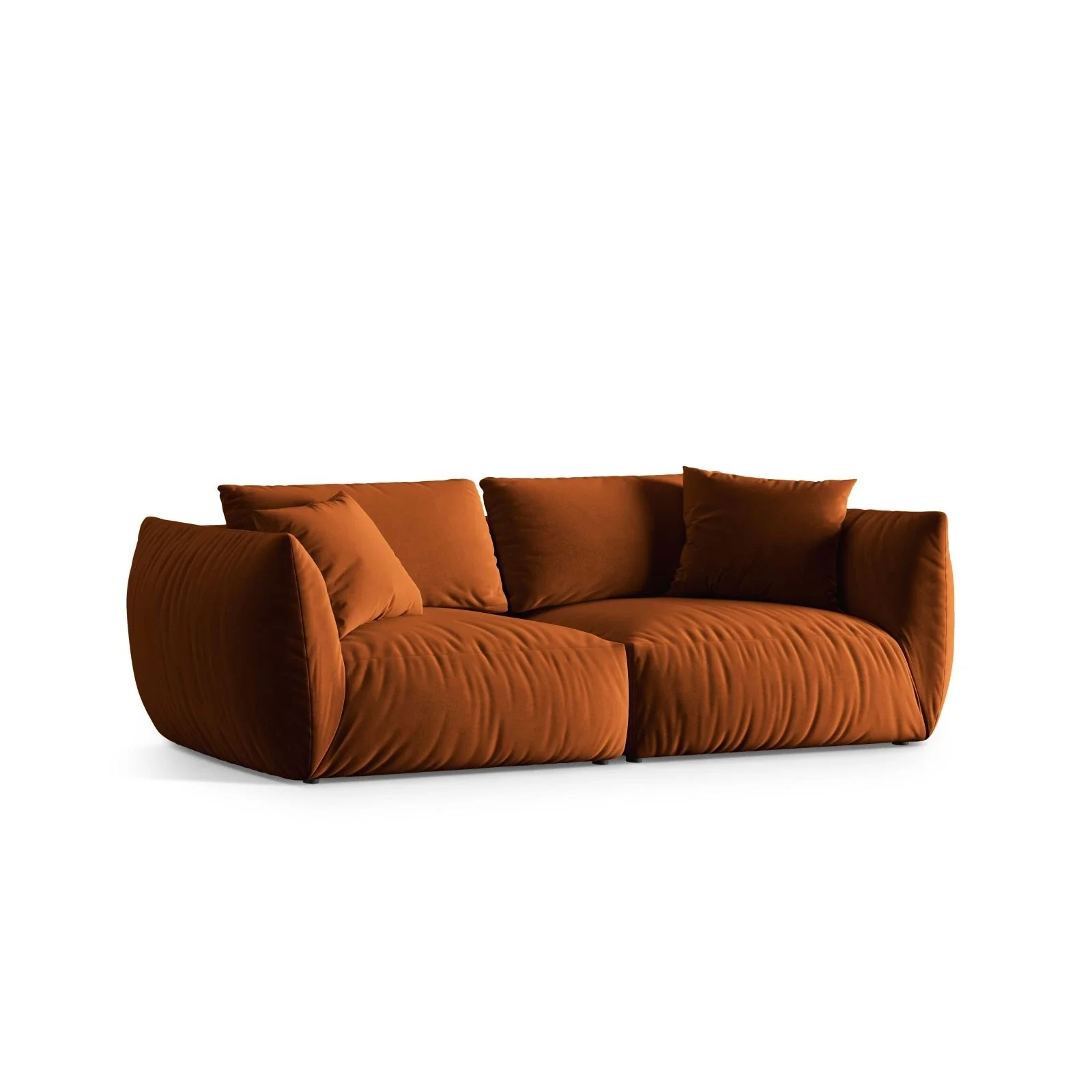 Chris 4-Sitzer Sofa in Leinenoptik aus Samt oder Strukturstoff, 260x100 cm - Image 14