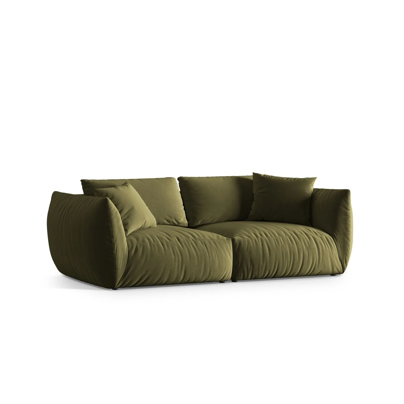 Chris 4-Sitzer Sofa in Leinenoptik aus Samt oder Strukturstoff, 260x100 cm - Image 18