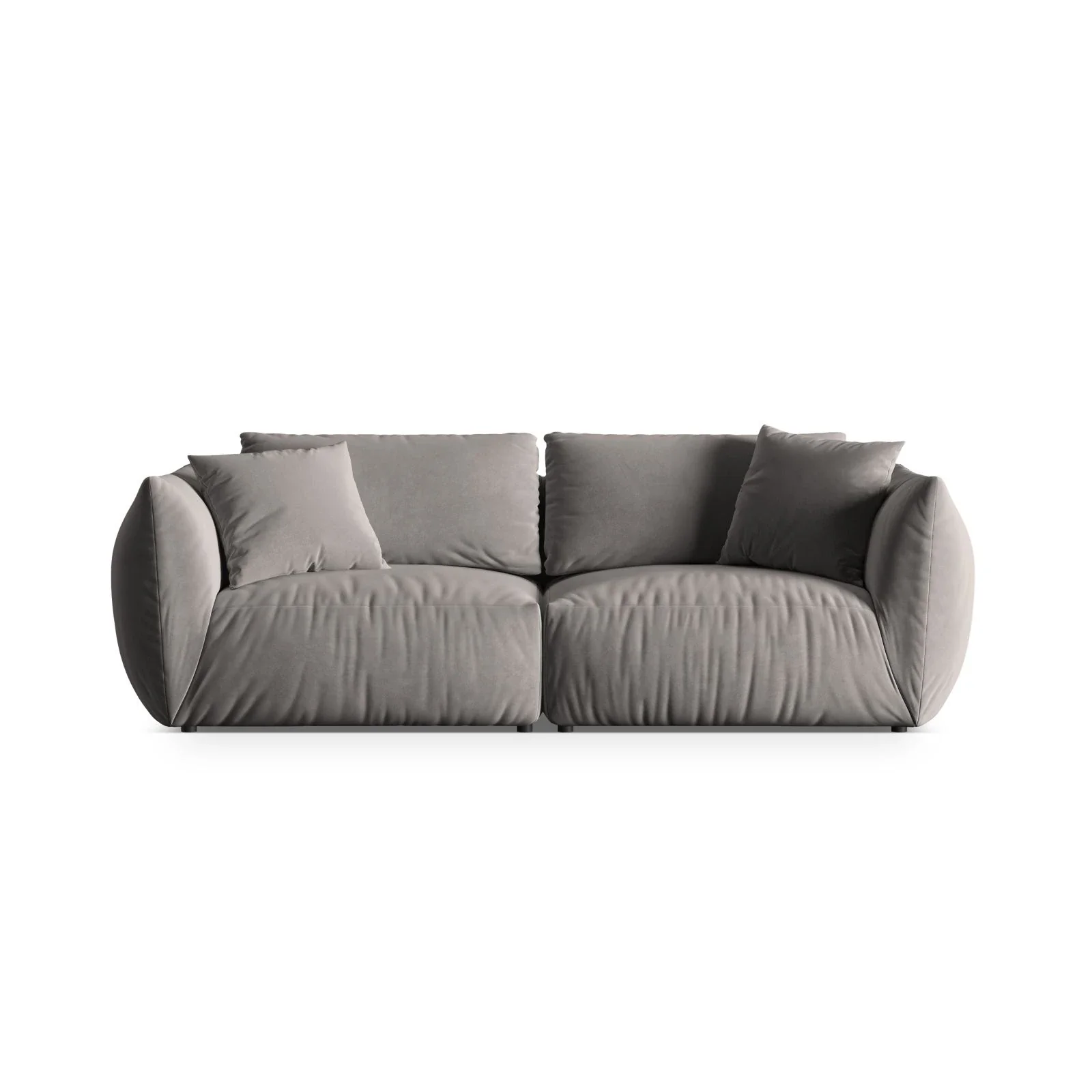 Chris 4-Sitzer Sofa in Leinenoptik aus Samt oder Strukturstoff, 260x100 cm - Image 25