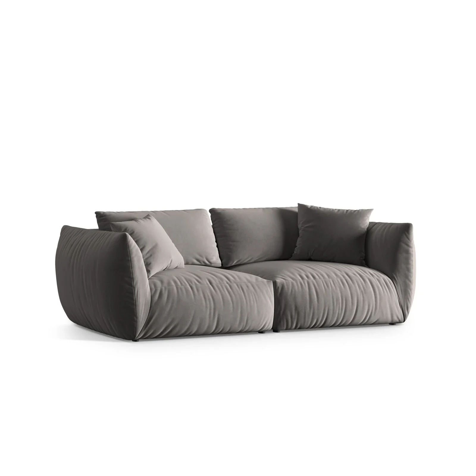Chris 4-Sitzer Sofa in Leinenoptik aus Samt oder Strukturstoff, 260x100 cm - Image 26