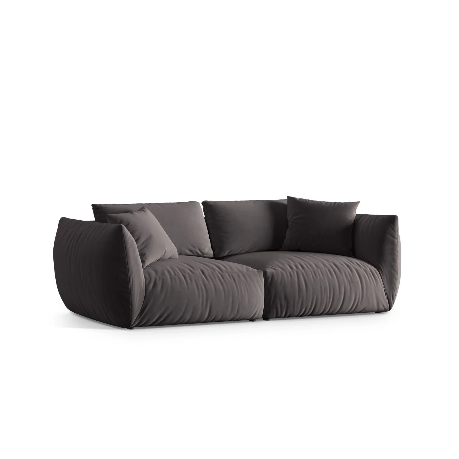 Chris 4-Sitzer Sofa in Leinenoptik aus Samt oder Strukturstoff, 260x100 cm - Image 30