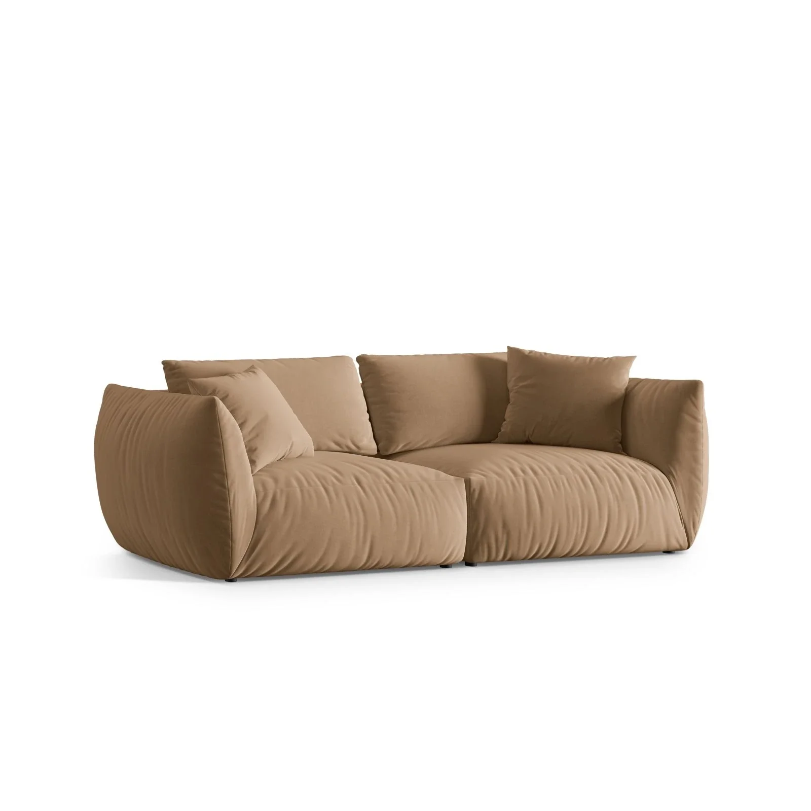 Chris 4-Sitzer Sofa in Leinenoptik aus Samt oder Strukturstoff, 260x100 cm - Image 6