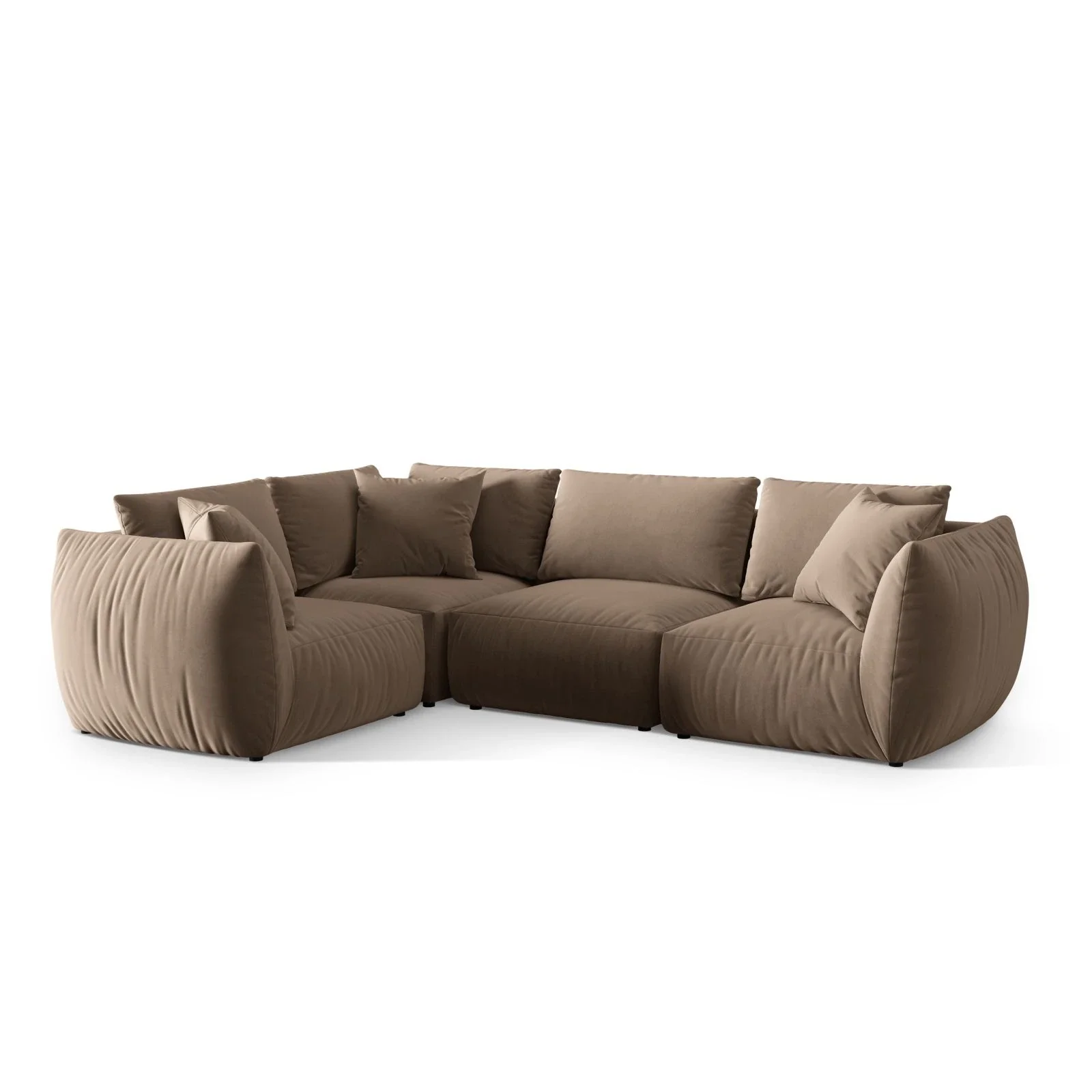 Chris 5-Sitzer Ecksofa Links, in Leinenoptik aus Samt oder Strukturstoff, 295x210 cm - Image 13