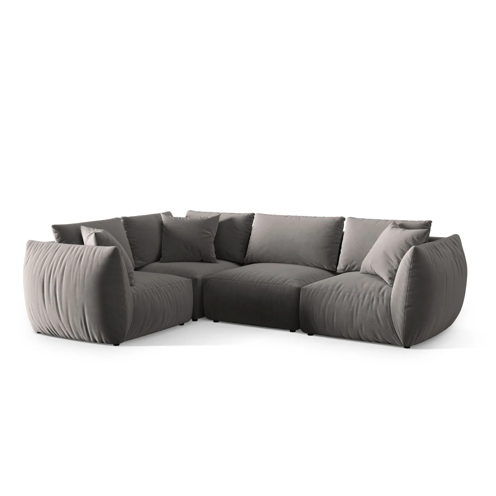 Chris 5-Sitzer Ecksofa Links, in Leinenoptik aus Samt oder Strukturstoff, 295x210 cm - Image 33