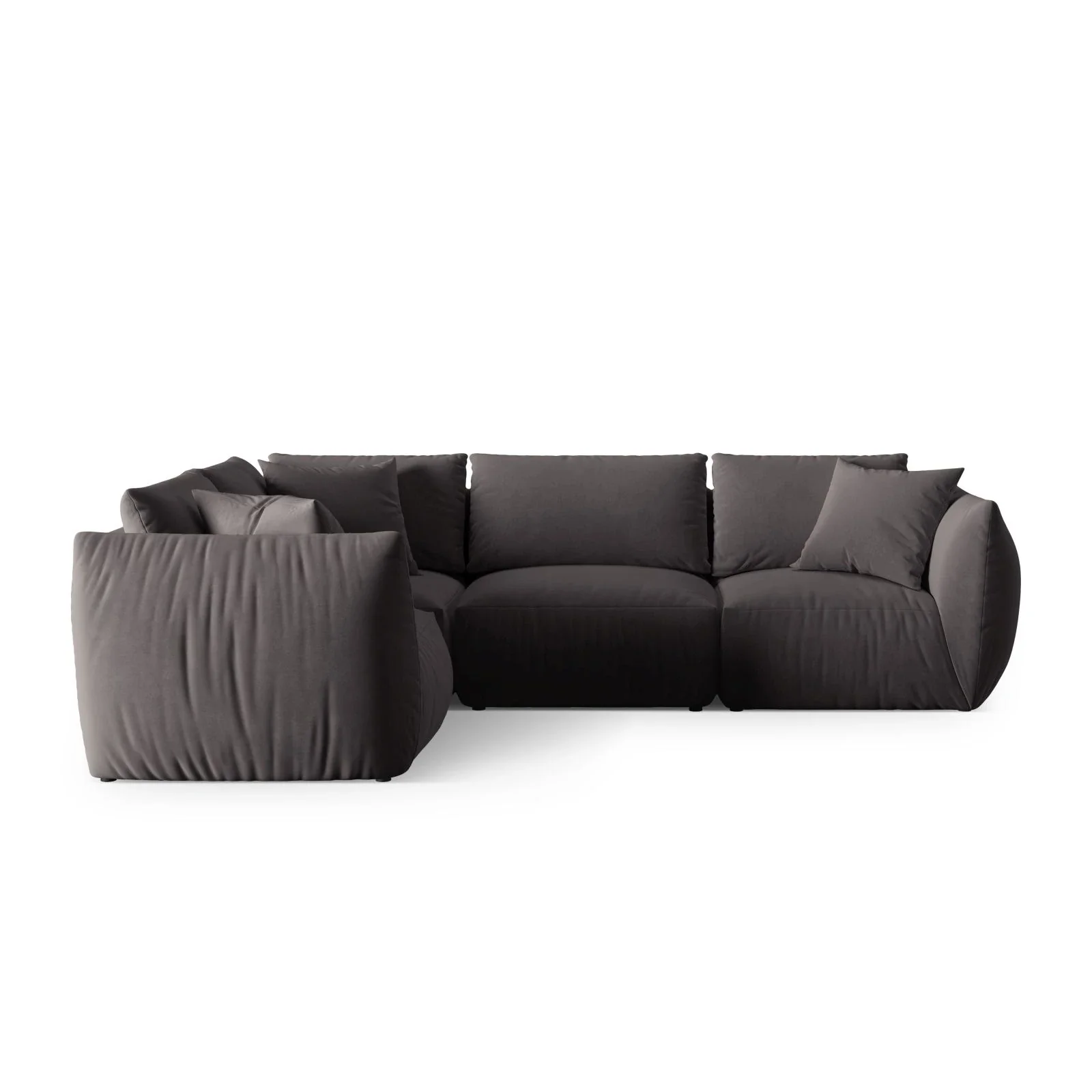 Chris 5-Sitzer Ecksofa Links, in Leinenoptik aus Samt oder Strukturstoff, 295x210 cm - Image 36