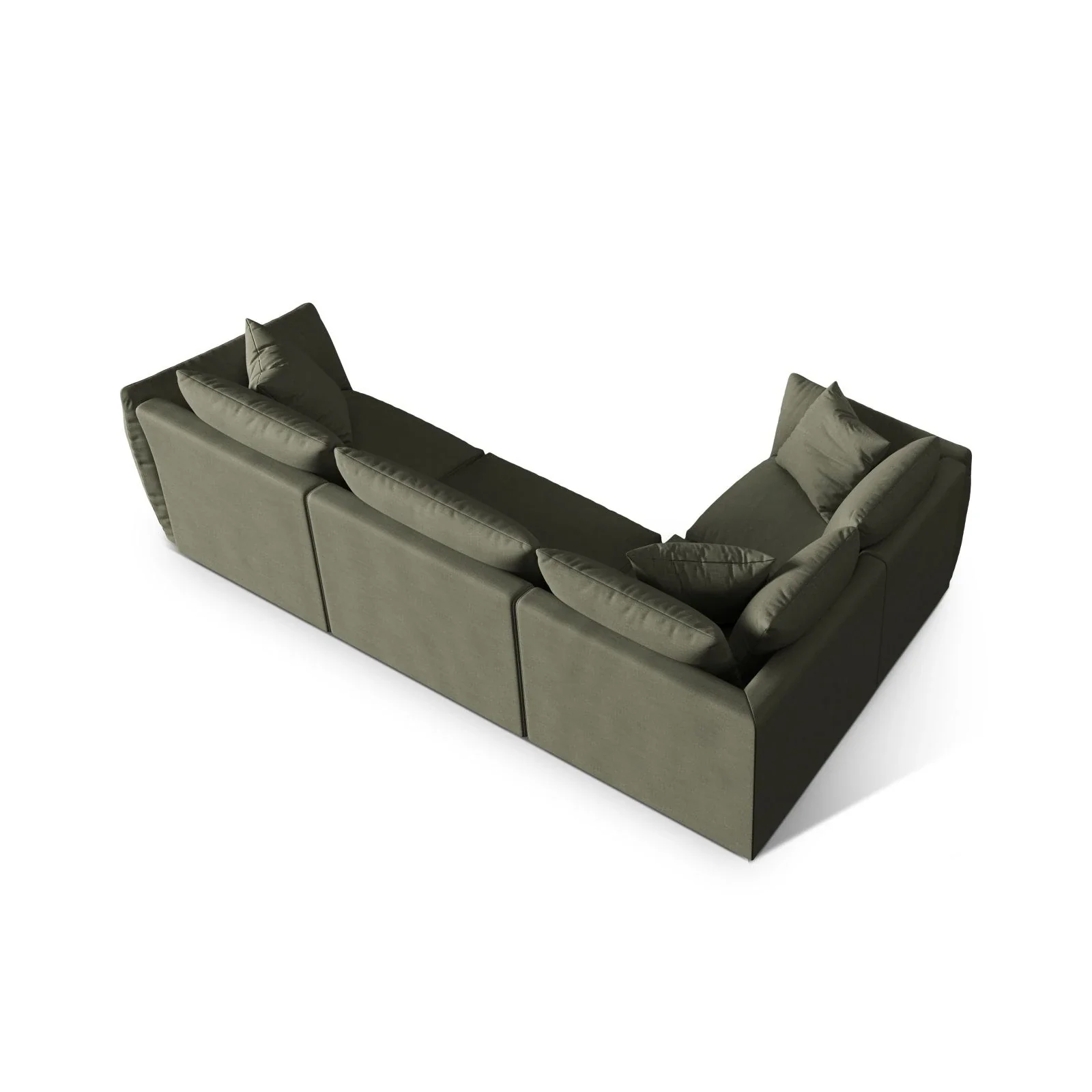 Chris 5-Sitzer Ecksofa Links, in Leinenoptik aus Samt oder Strukturstoff, 295x210 cm - Image 64