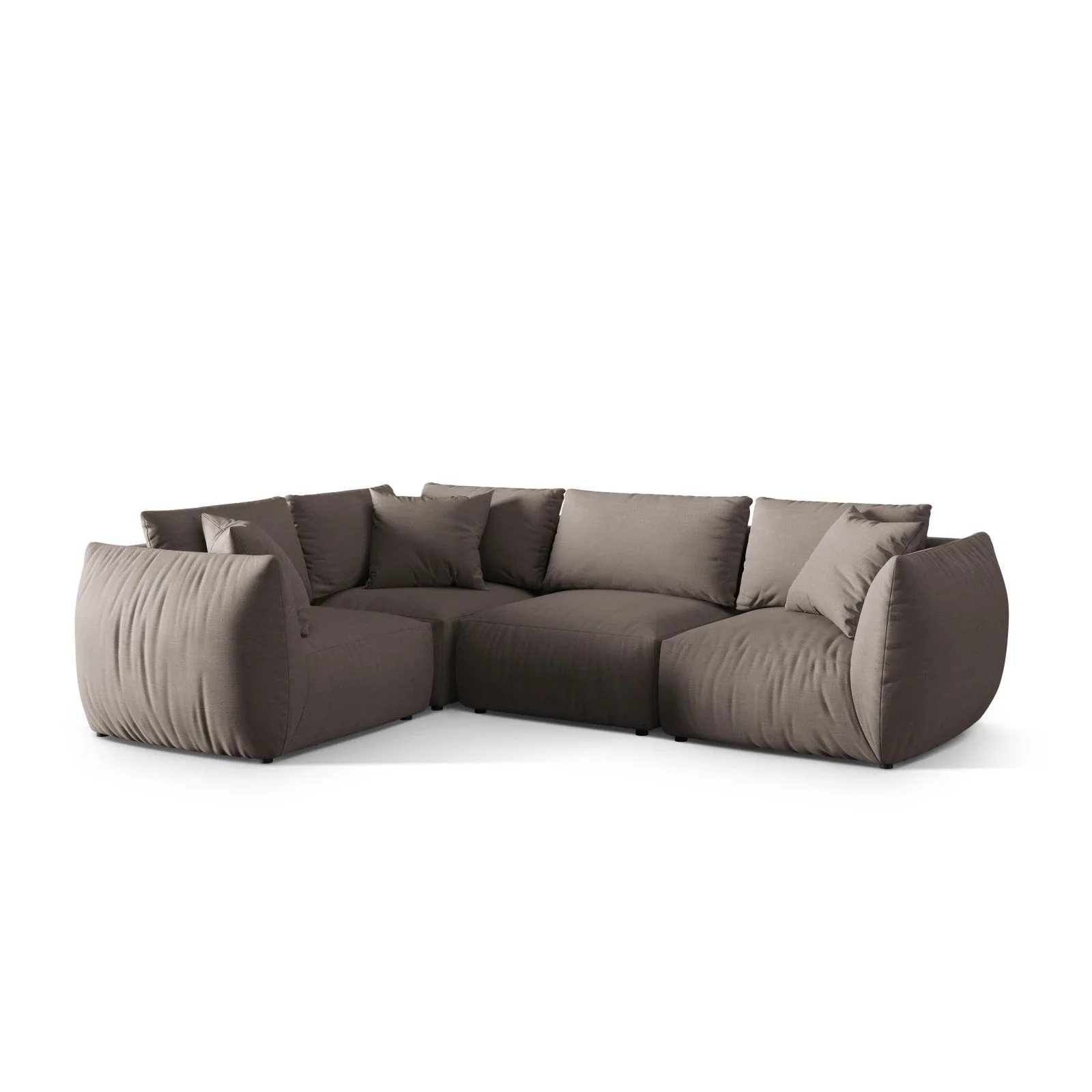 Chris 5-Sitzer Ecksofa Links, in Leinenoptik aus Samt oder Strukturstoff, 295x210 cm - Image 68