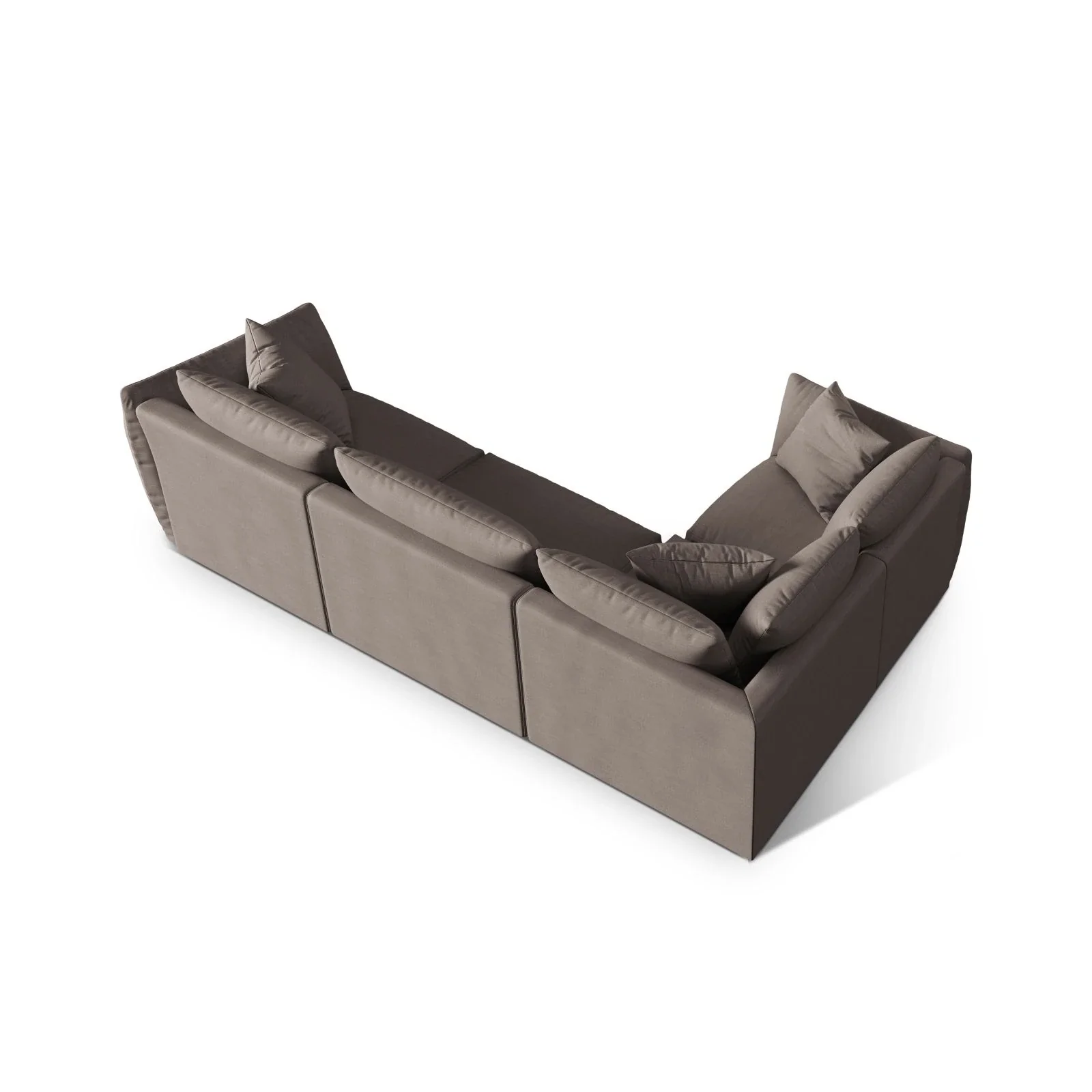 Chris 5-Sitzer Ecksofa Links, in Leinenoptik aus Samt oder Strukturstoff, 295x210 cm - Image 69