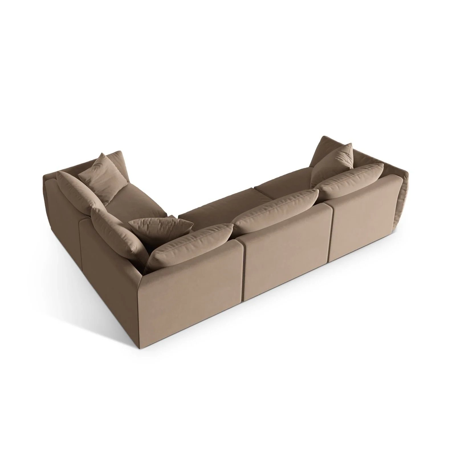 Chris 5-Sitzer Ecksofa Rechts, in Leinenoptik aus Samt oder Strukturstoff, 295x210 cm - Image 14