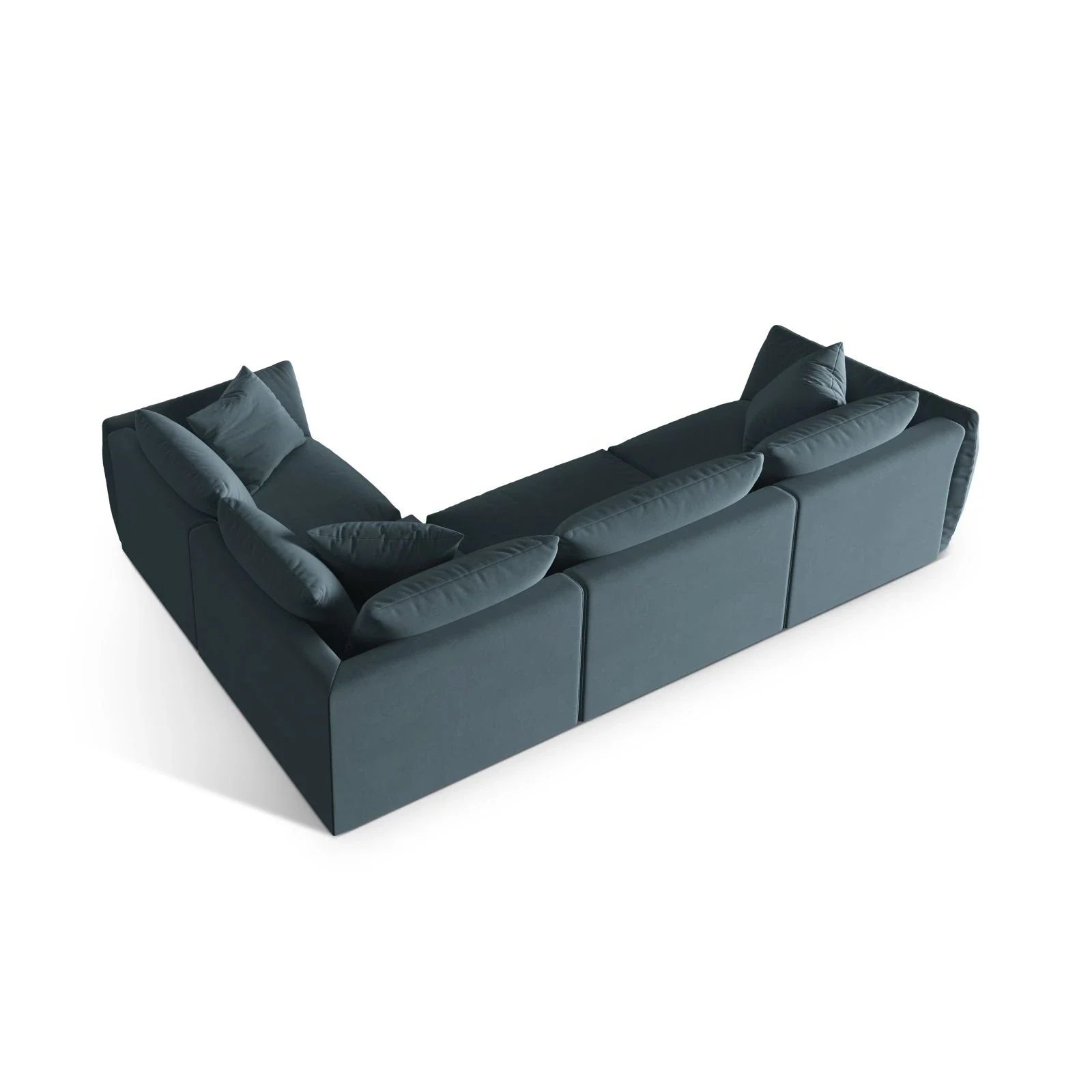 Chris 5-Sitzer Ecksofa Rechts, in Leinenoptik aus Samt oder Strukturstoff, 295x210 cm - Image 29