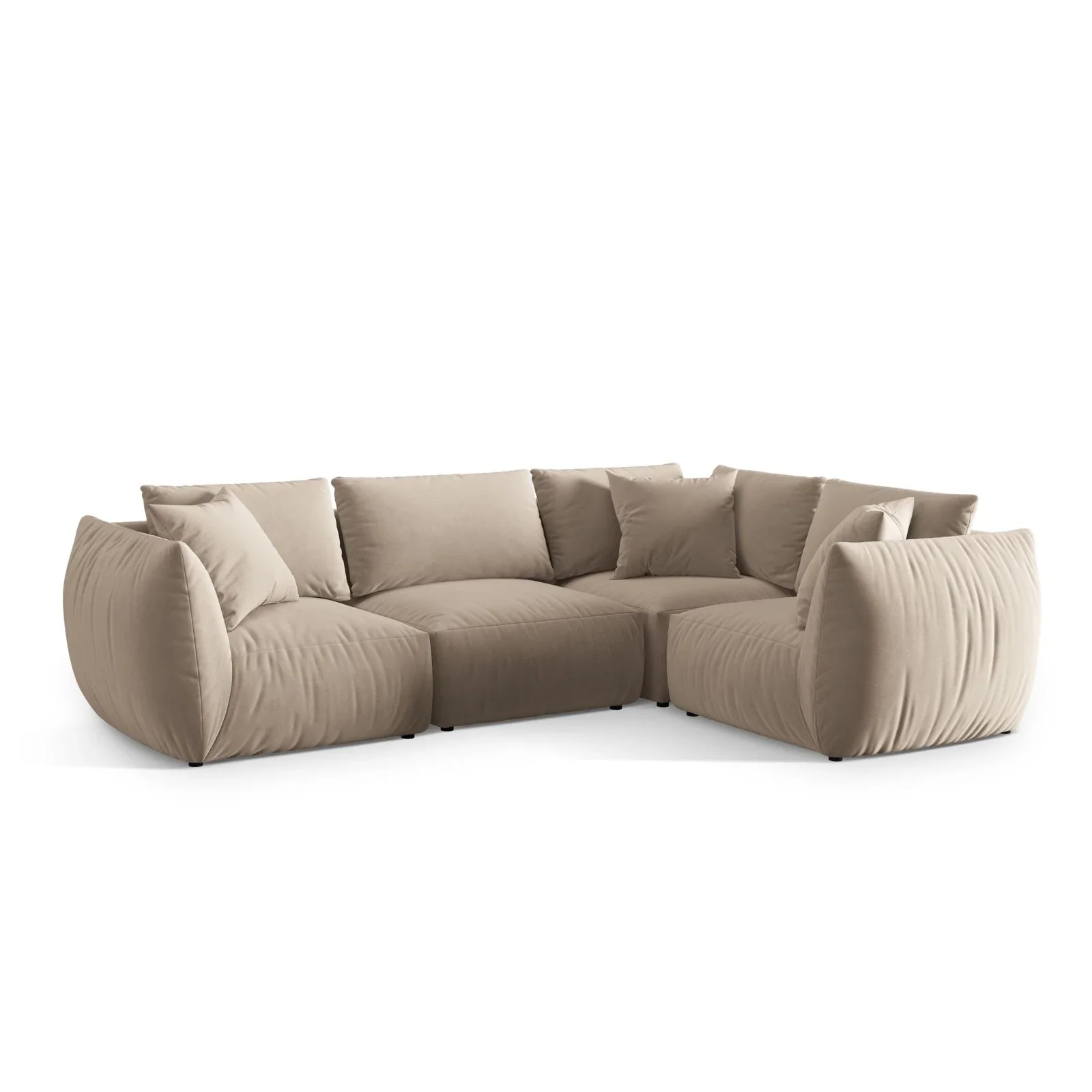 Chris 5-Sitzer Ecksofa Rechts, in Leinenoptik aus Samt oder Strukturstoff, 295x210 cm - Image 3