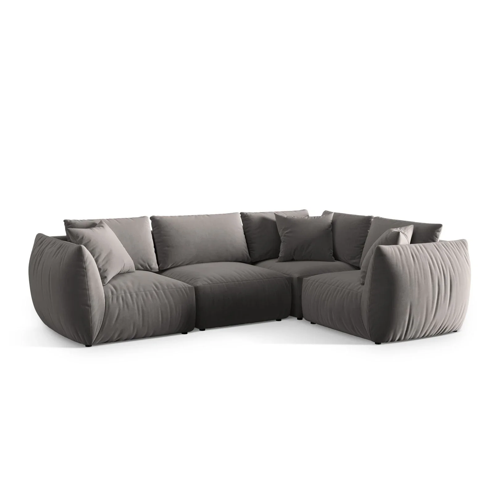 Chris 5-Sitzer Ecksofa Rechts, in Leinenoptik aus Samt oder Strukturstoff, 295x210 cm - Image 33