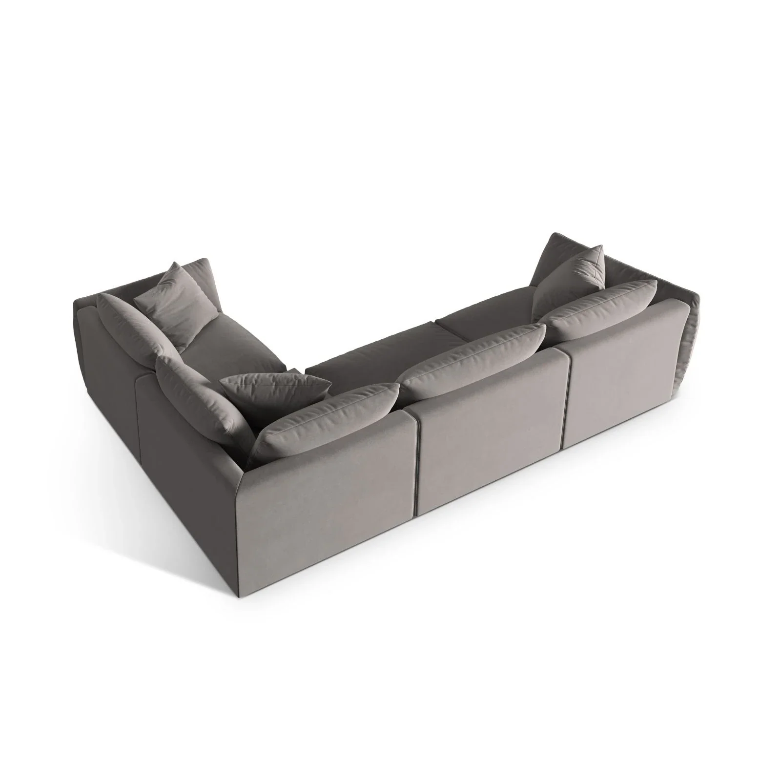 Chris 5-Sitzer Ecksofa Rechts, in Leinenoptik aus Samt oder Strukturstoff, 295x210 cm - Image 34
