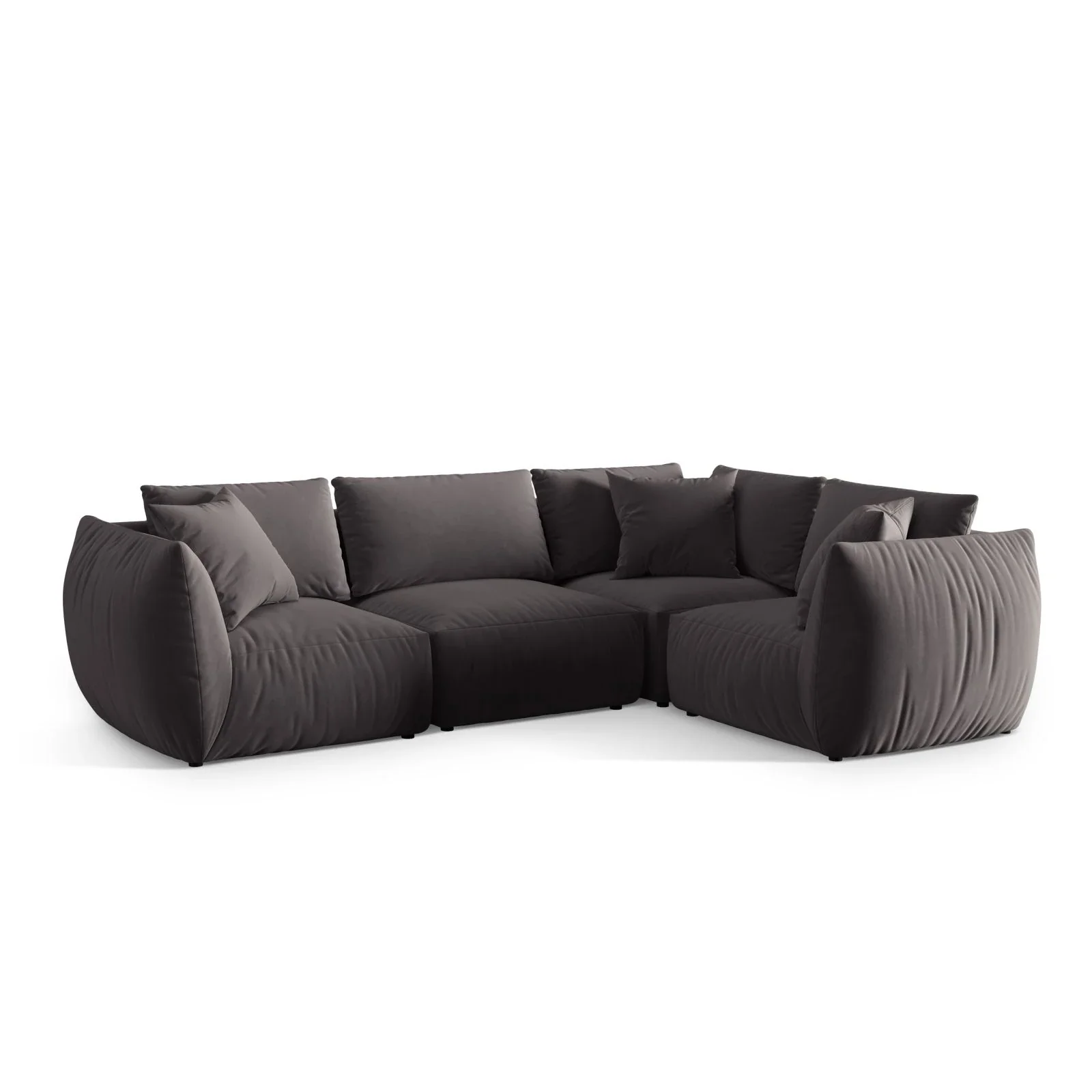 Chris 5-Sitzer Ecksofa Rechts, in Leinenoptik aus Samt oder Strukturstoff, 295x210 cm - Image 38