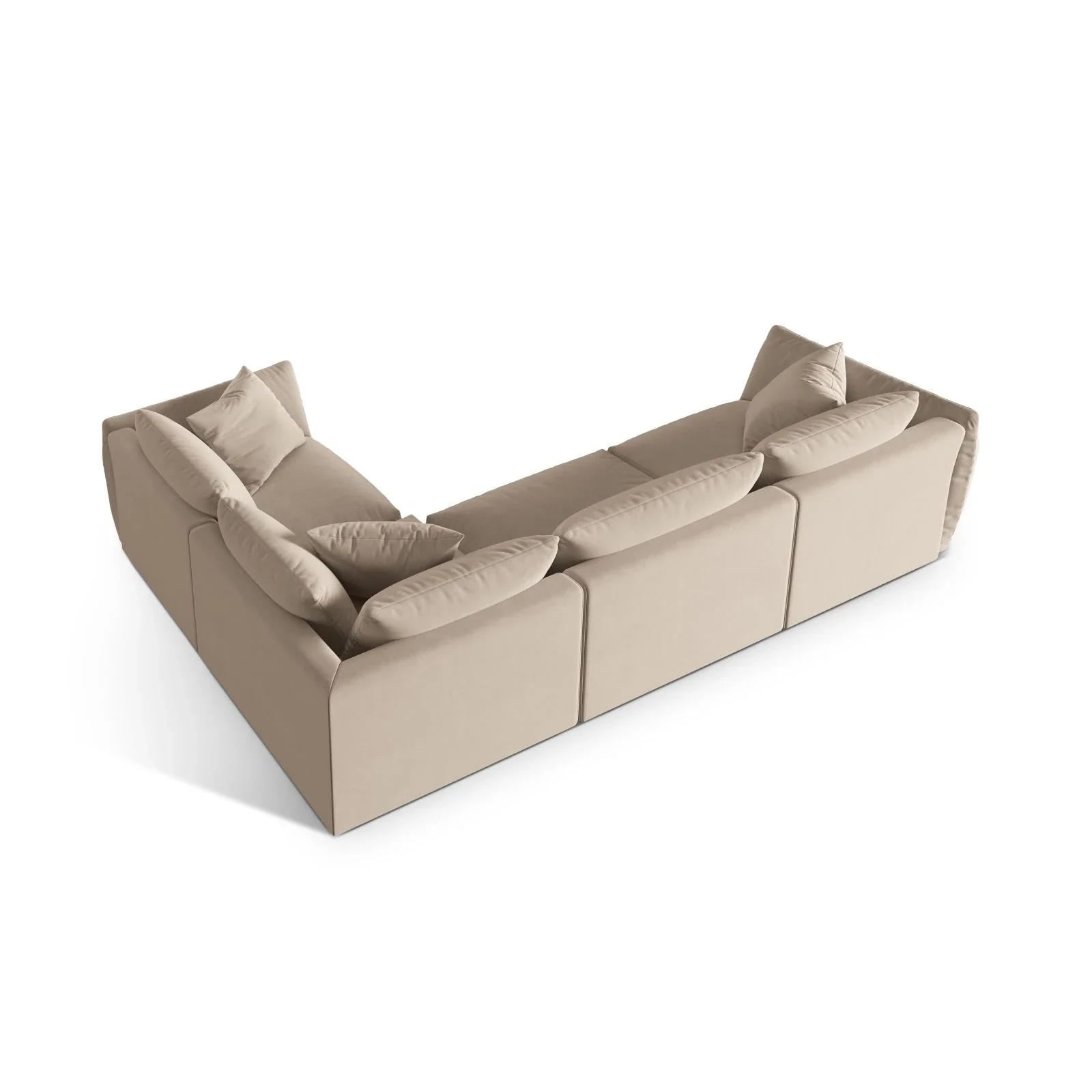 Chris 5-Sitzer Ecksofa Rechts, in Leinenoptik aus Samt oder Strukturstoff, 295x210 cm - Image 4