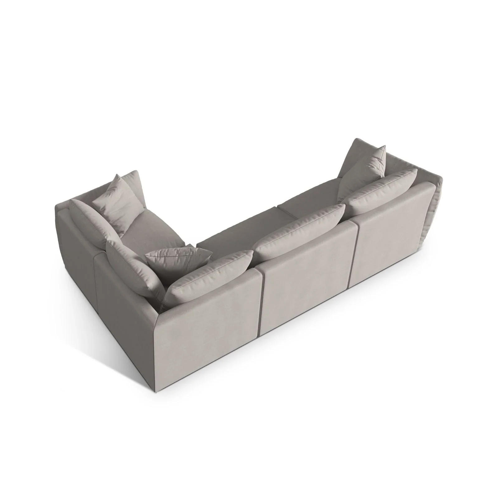 Chris 5-Sitzer Ecksofa Rechts, in Leinenoptik aus Samt oder Strukturstoff, 295x210 cm - Image 49