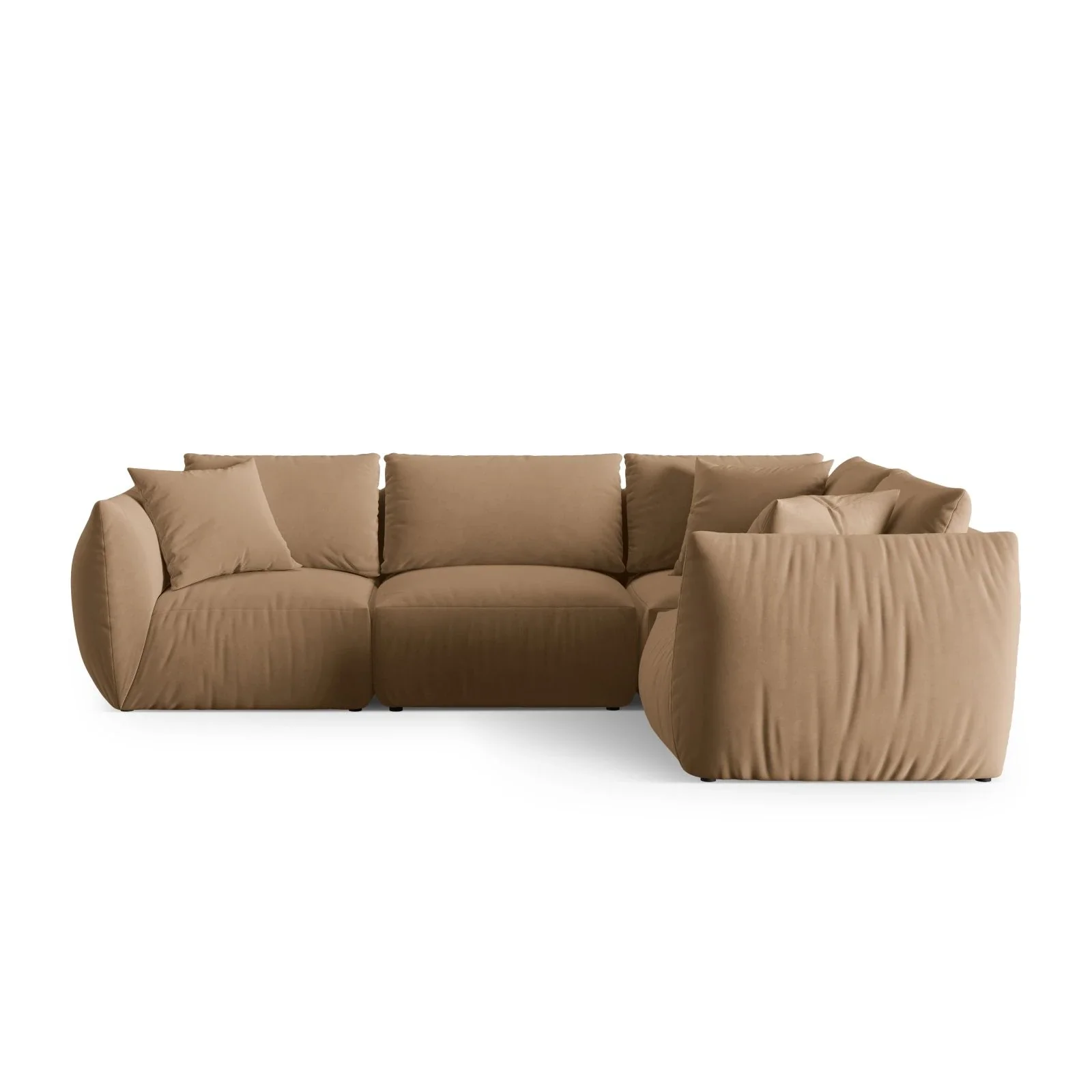 Chris 5-Sitzer Ecksofa Rechts, in Leinenoptik aus Samt oder Strukturstoff, 295x210 cm - Image 6