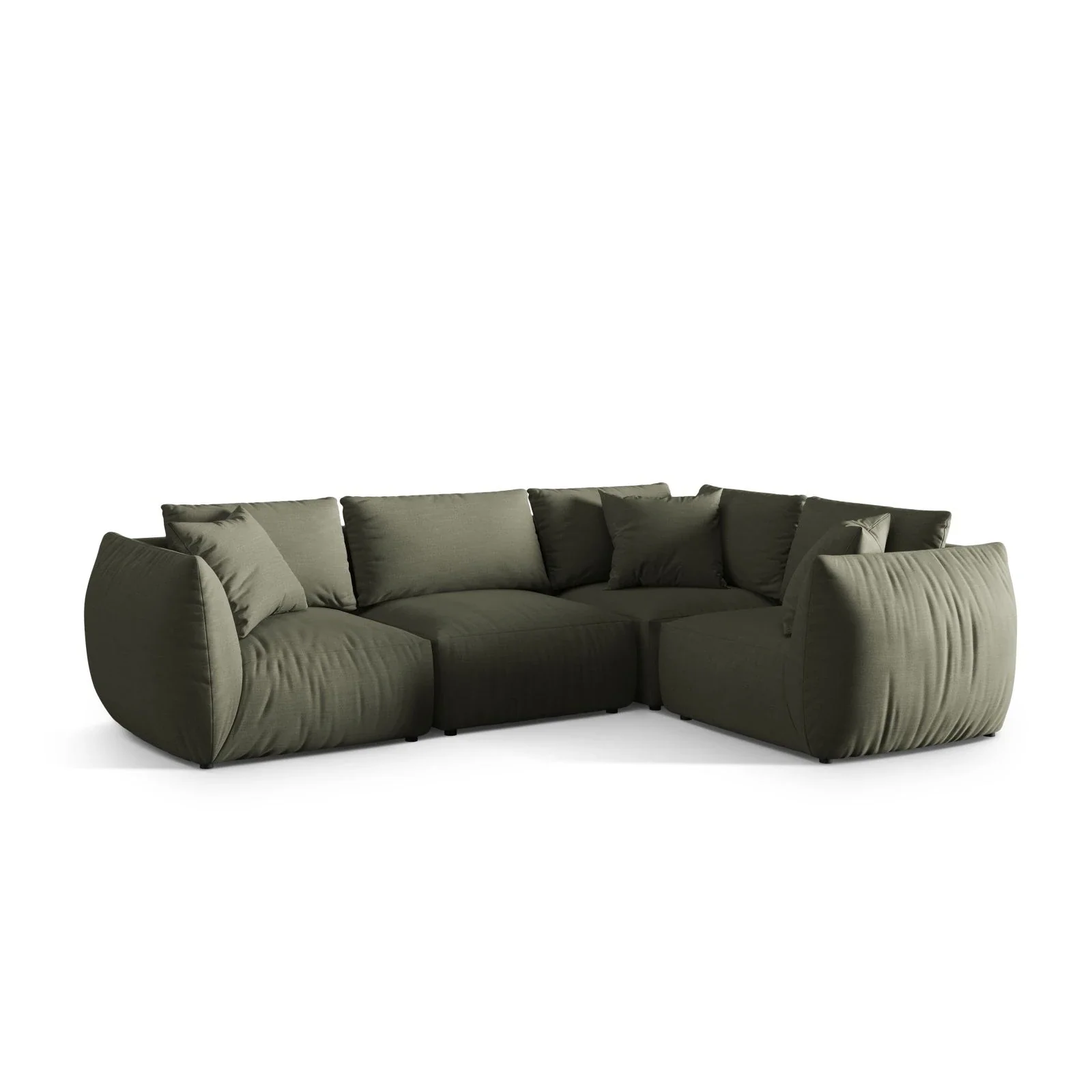 Chris 5-Sitzer Ecksofa Rechts, in Leinenoptik aus Samt oder Strukturstoff, 295x210 cm - Image 63
