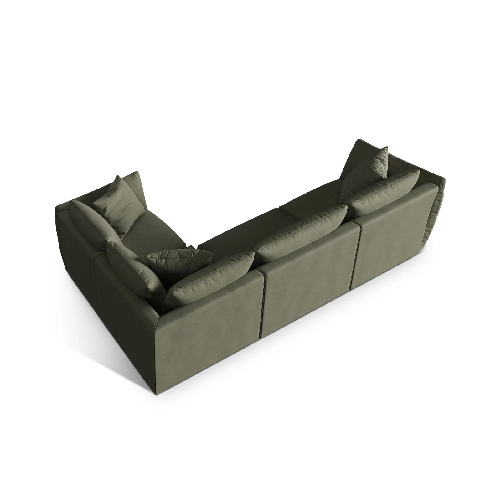 Chris 5-Sitzer Ecksofa Rechts, in Leinenoptik aus Samt oder Strukturstoff, 295x210 cm - Image 64