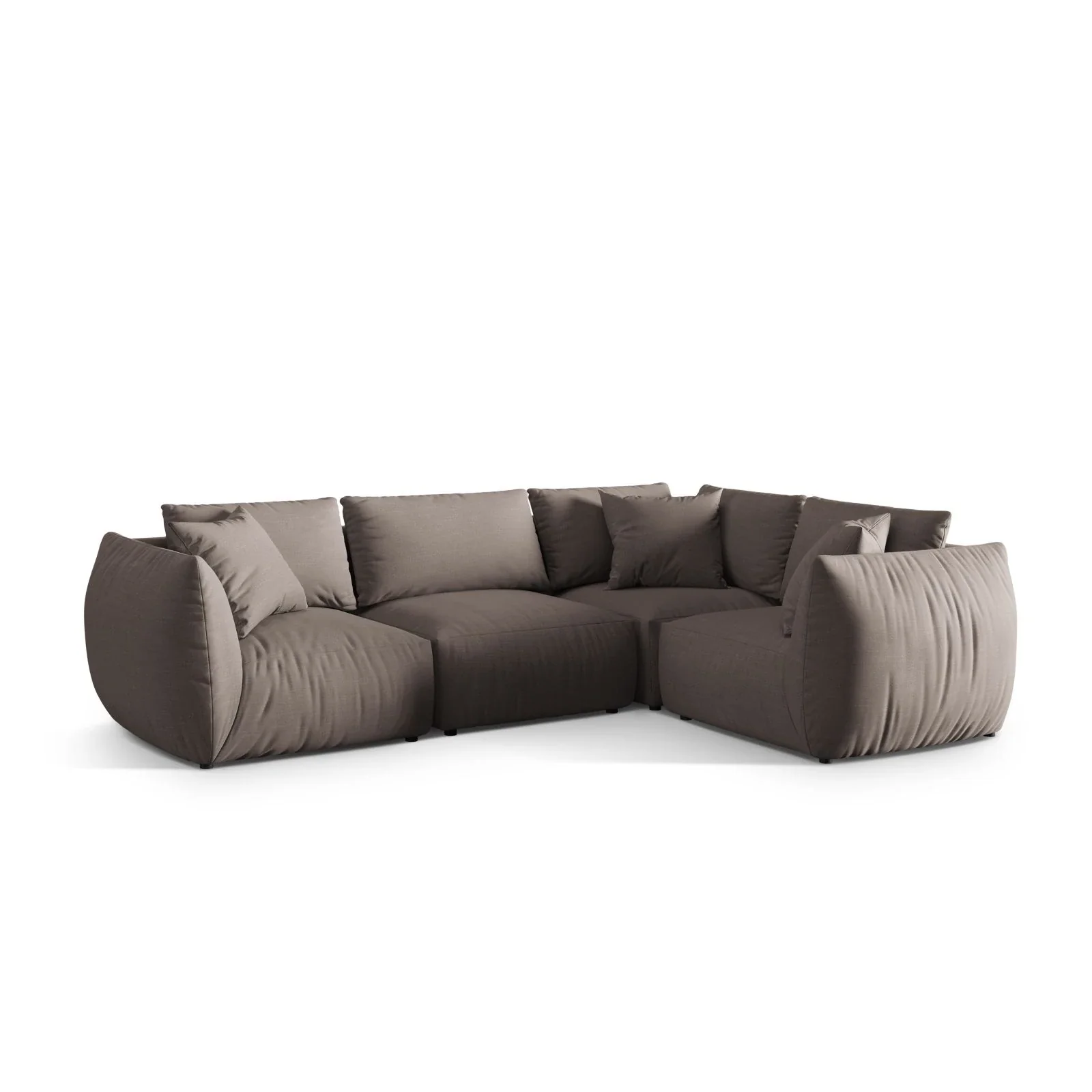 Chris 5-Sitzer Ecksofa Rechts, in Leinenoptik aus Samt oder Strukturstoff, 295x210 cm - Image 68