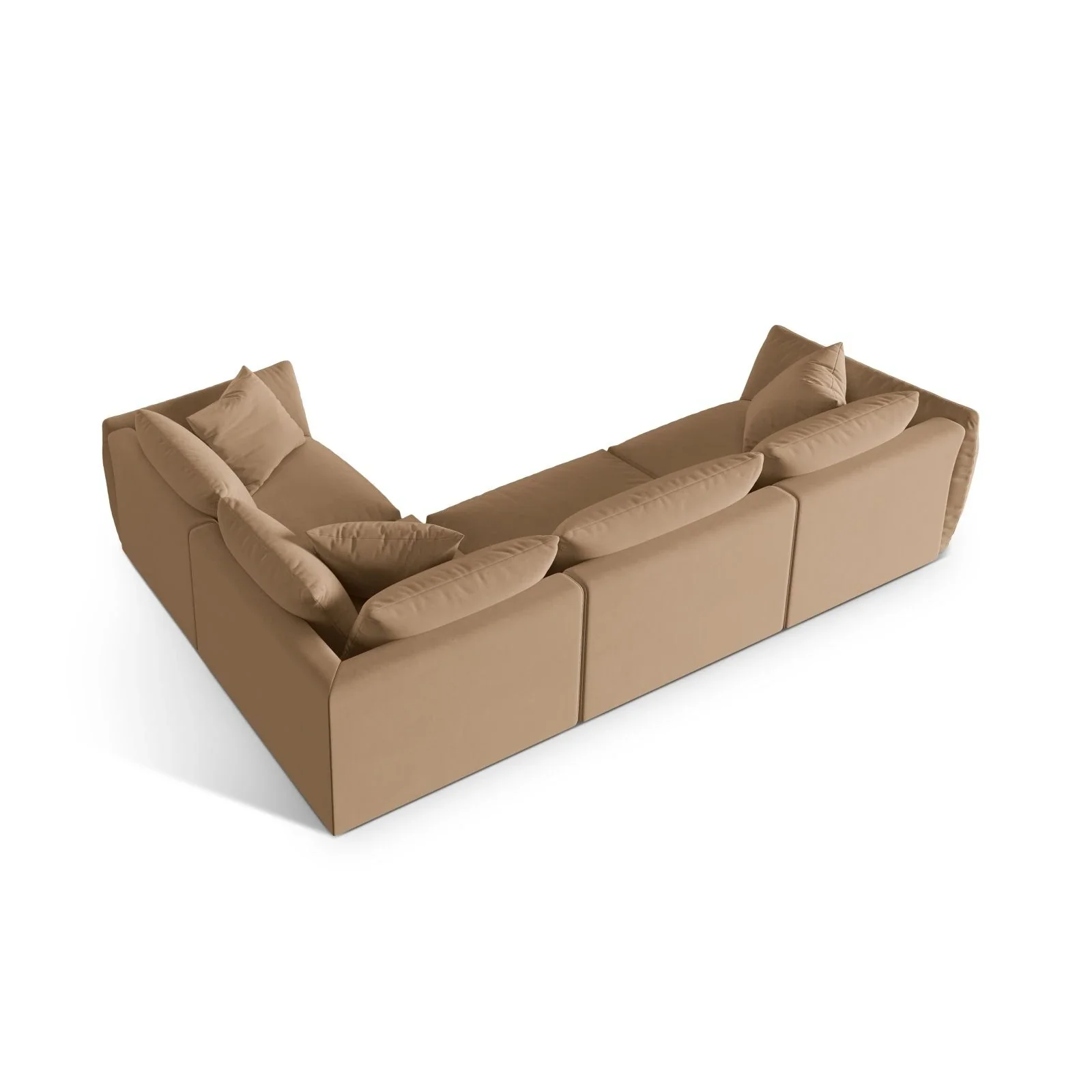 Chris 5-Sitzer Ecksofa Rechts, in Leinenoptik aus Samt oder Strukturstoff, 295x210 cm - Image 9