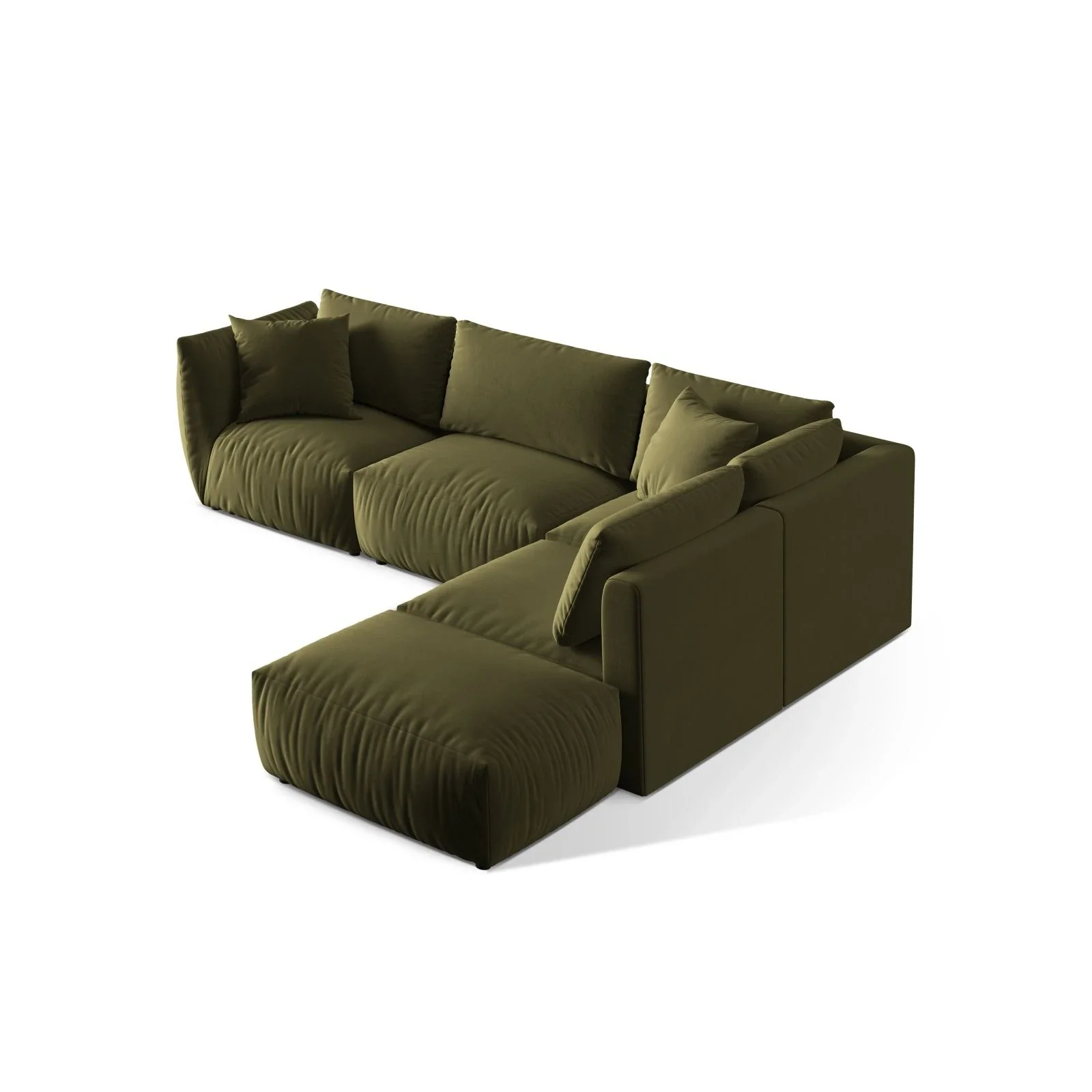 Chris 6-Sitzer Ecksofa offen, Rechts, in Leinenoptik aus Samt oder Strukturstoff, 295x290 cm - Image 28