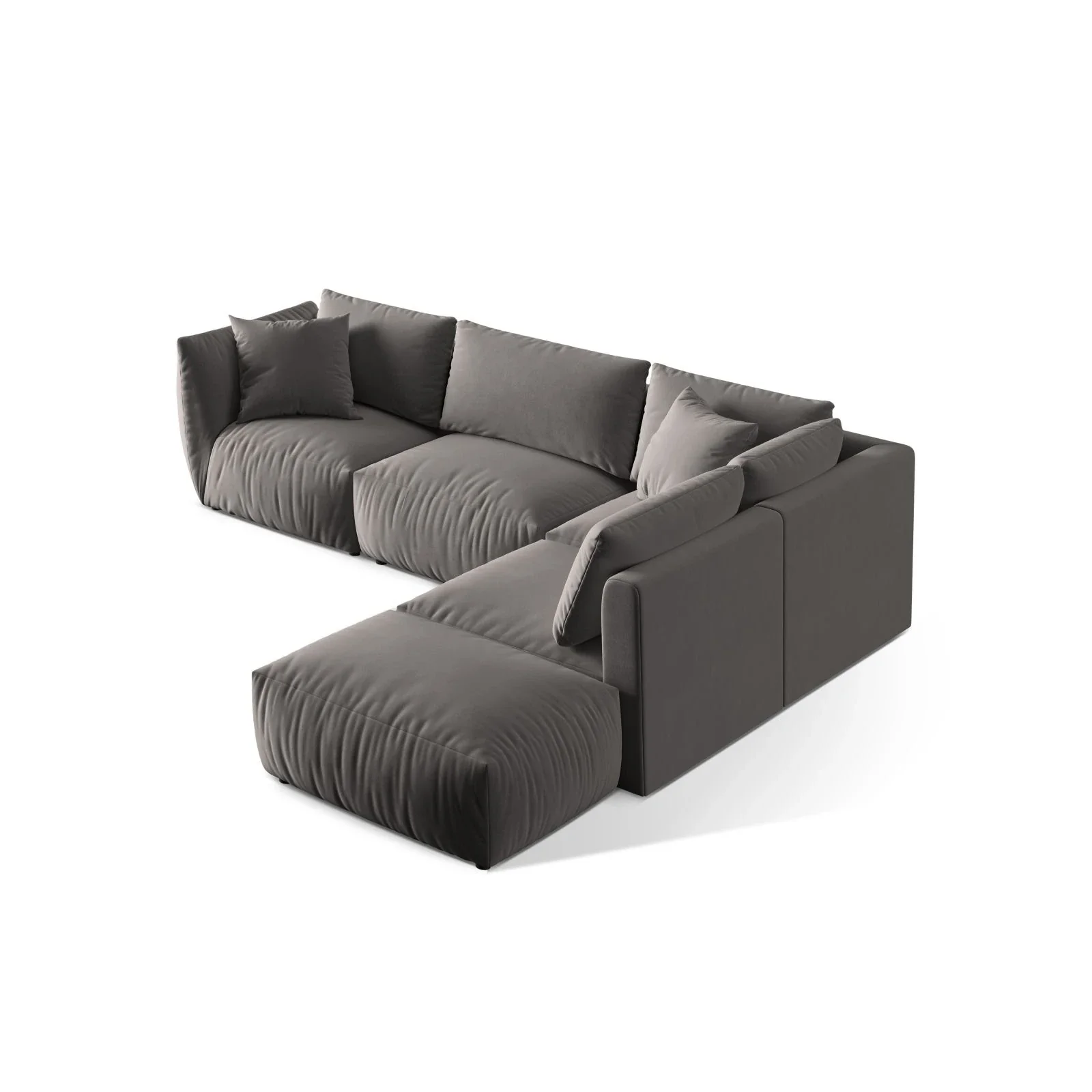 Chris 6-Sitzer Ecksofa offen, Rechts, in Leinenoptik aus Samt oder Strukturstoff, 295x290 cm - Image 40