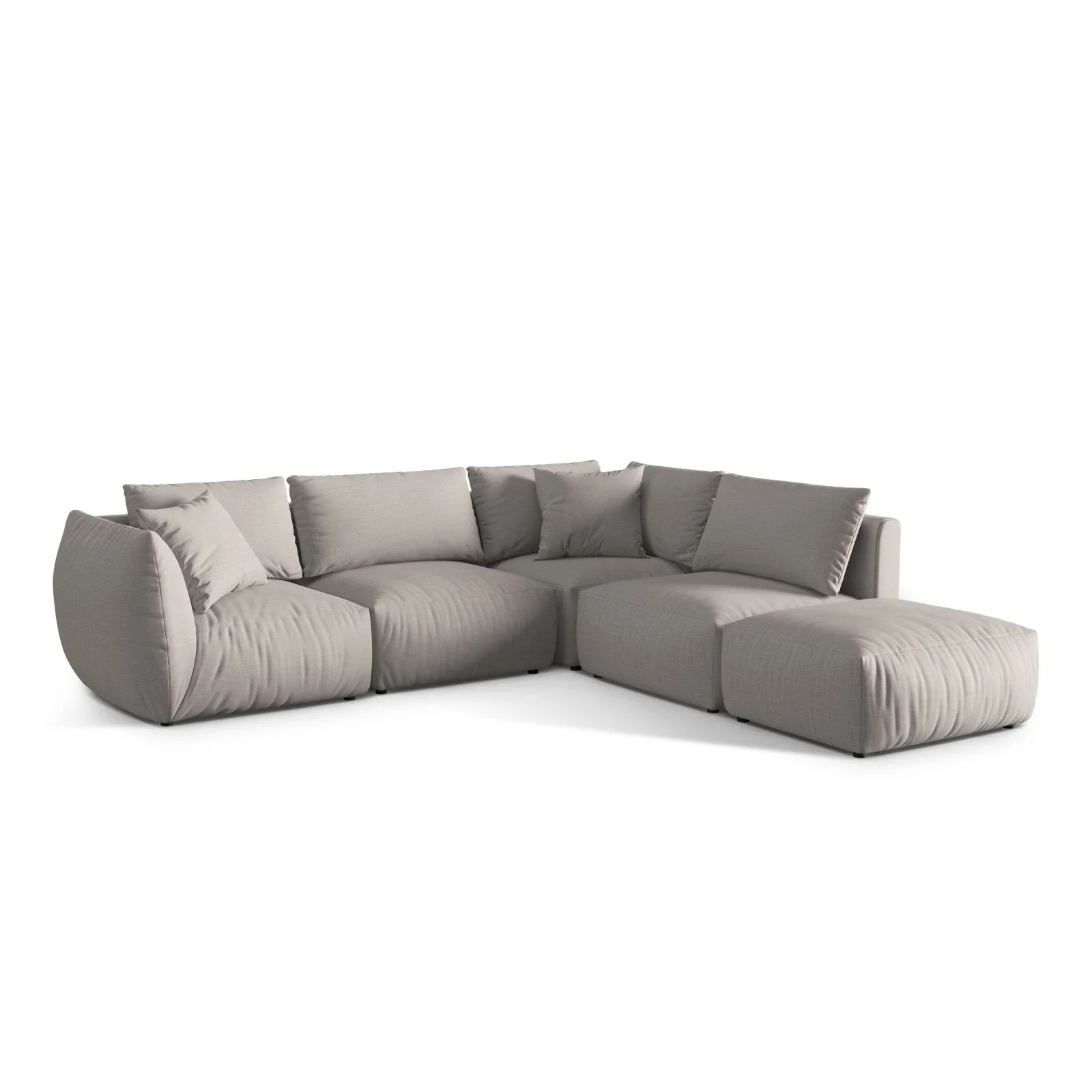Chris 6-Sitzer Ecksofa offen, Rechts, in Leinenoptik aus Samt oder Strukturstoff, 295x290 cm - Image 57