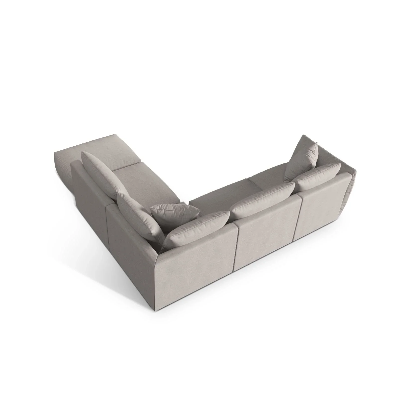Chris 6-Sitzer Ecksofa offen, Rechts, in Leinenoptik aus Samt oder Strukturstoff, 295x290 cm - Image 59