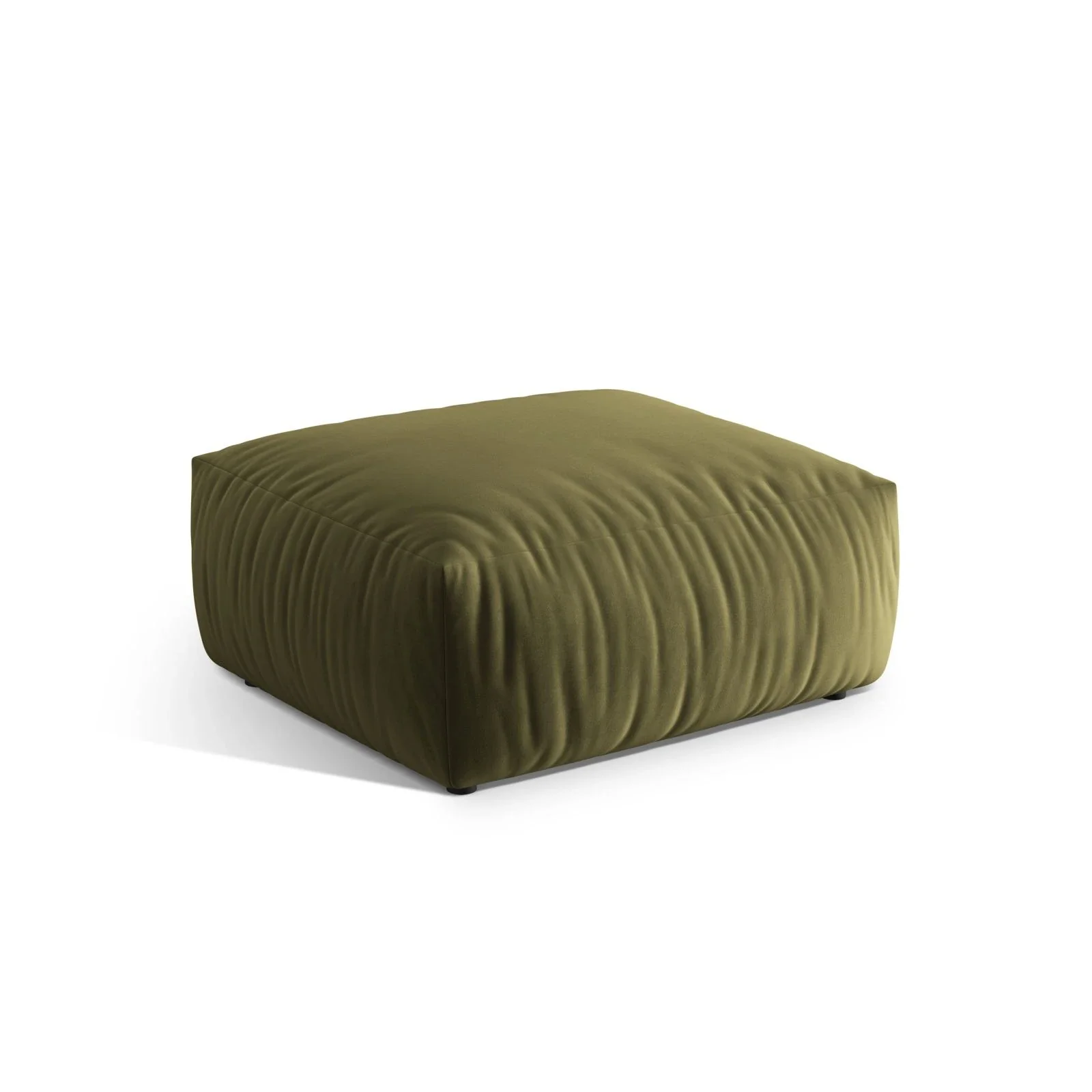 Chris Pouf in Leinenoptik aus Samt oder Strukturstoff, 100x100 cm - Image 18